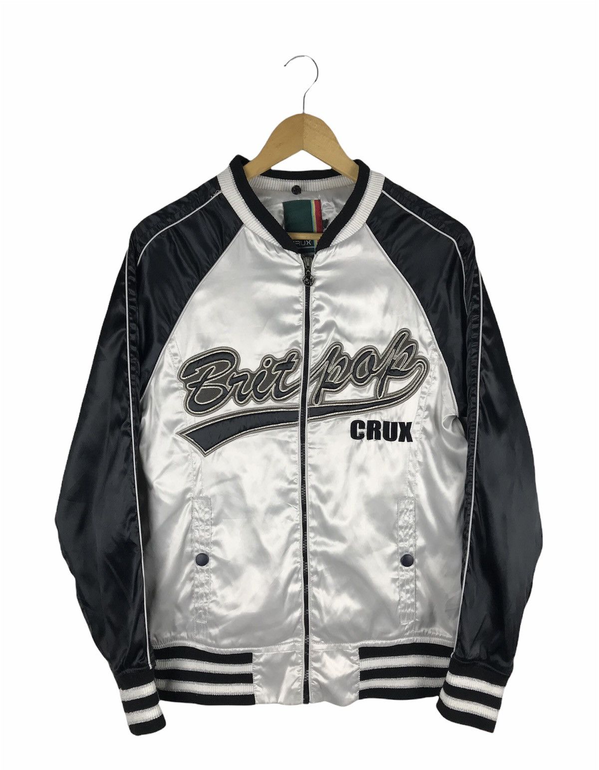 Other Vintage CRUX Britpop Satin Sukajan Bomber Jacket 2000s Black Size US M / EU 48-50 / 2 - 1 Thumbnail