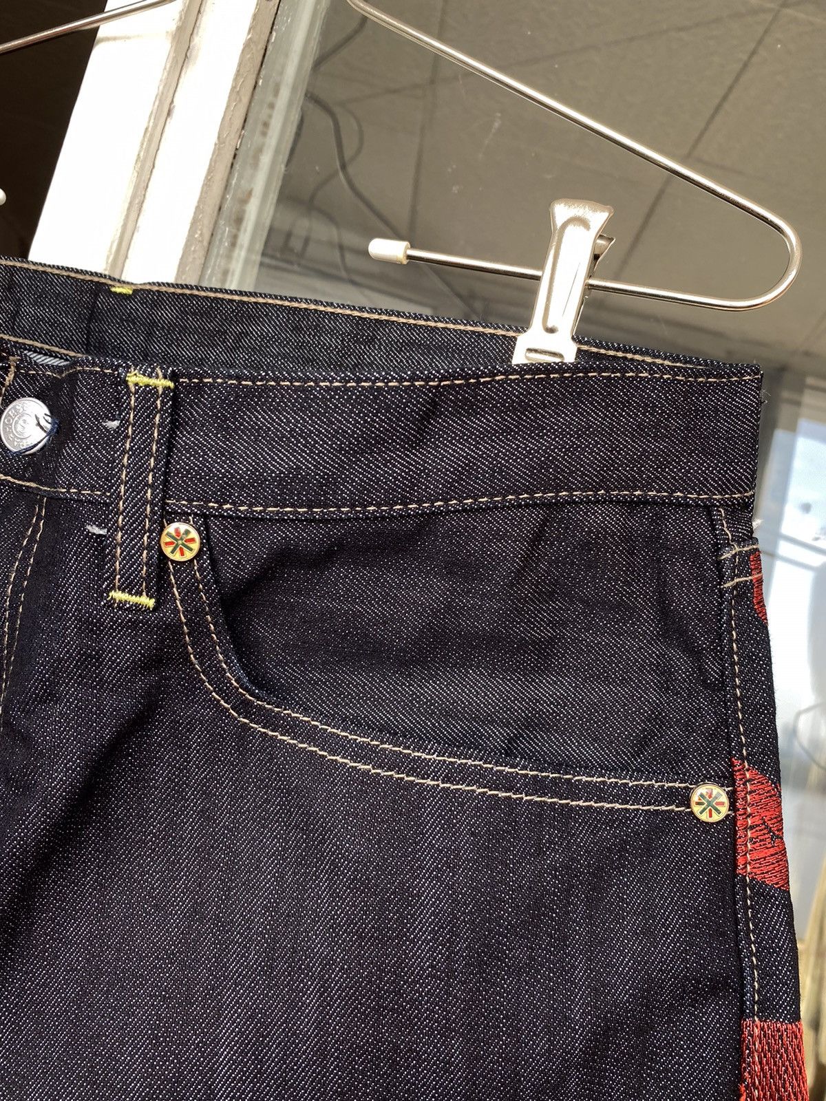 Japanese Brand × Streetwear × Vintage Vintage Sugoi Jeans shorts Japan Tattoo Evisu style Size US 36 / EU 52 - 7 Thumbnail