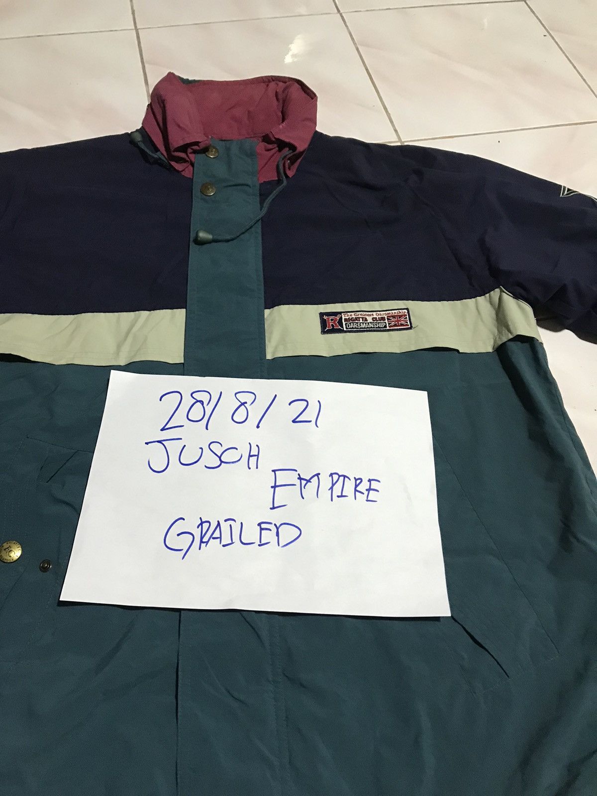 Vintage REGATTA CLUB THE GREATEST OARSMANSHIP JACKET Size US L / EU 52-54 / 3 - 7 Thumbnail