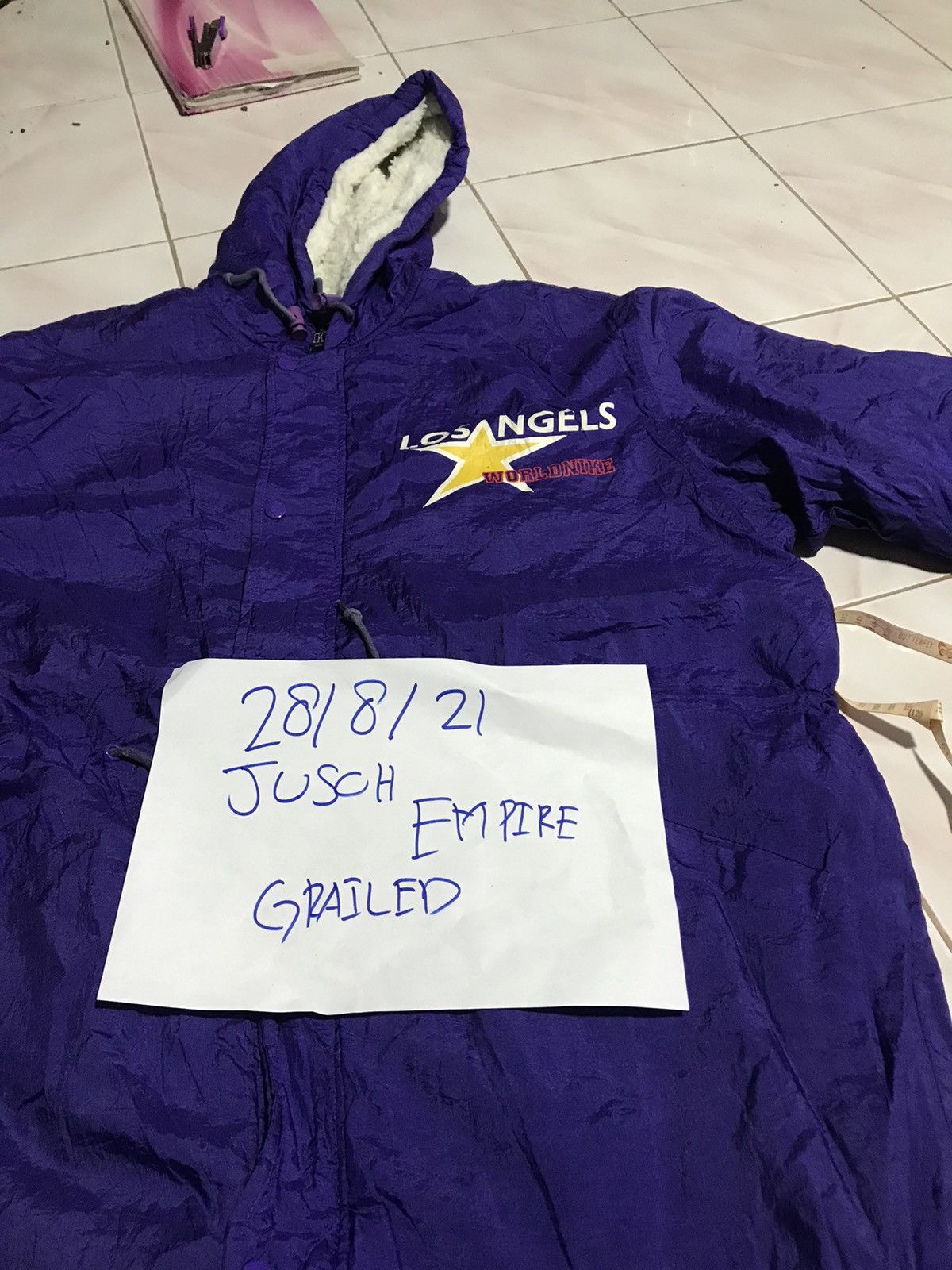 Vintage WORLD NIKE LOS ANGELS LONG JACKET VINTAGE Size US L / EU 52-54 / 3 - 8 Thumbnail