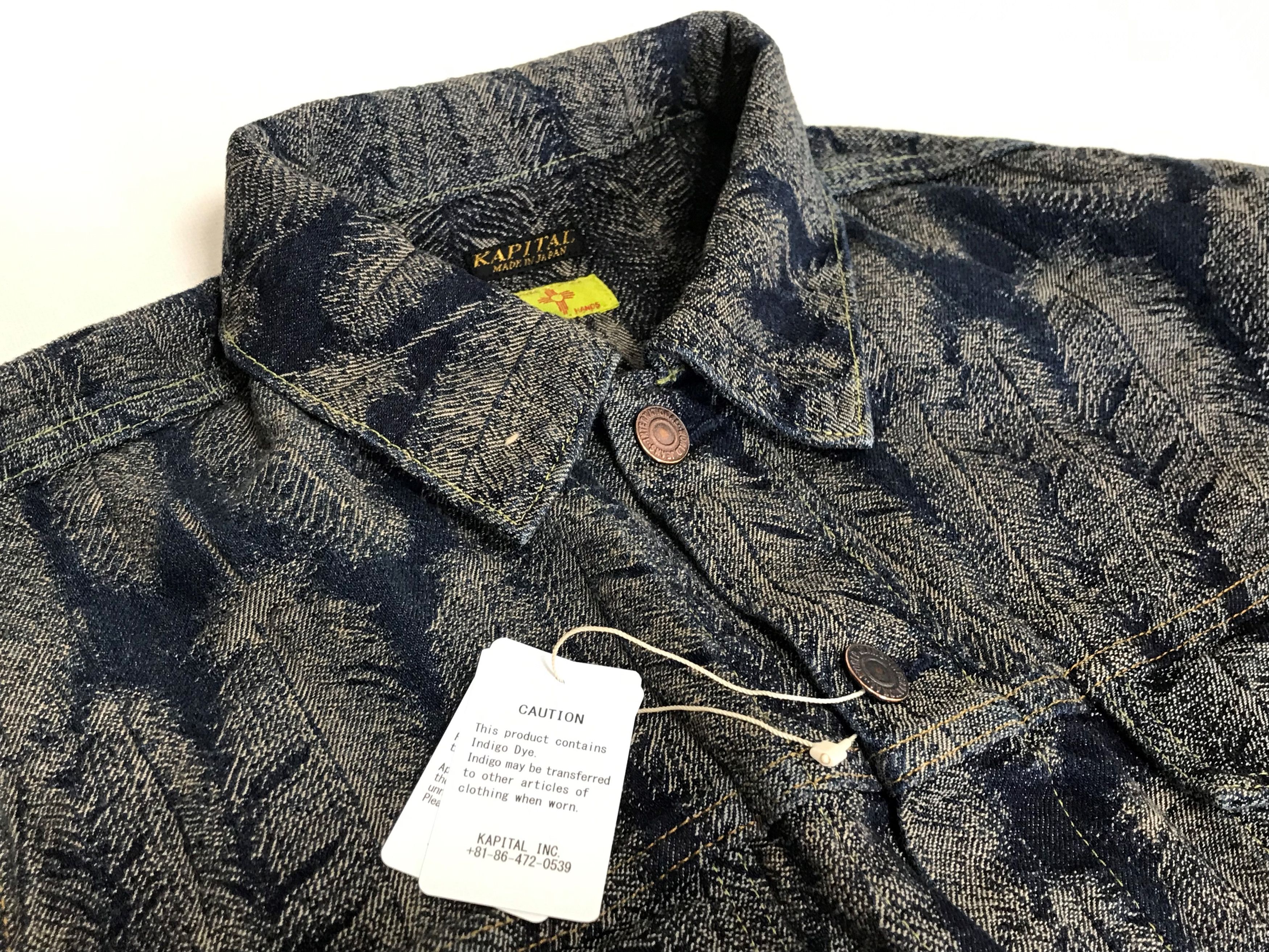 Kapital KAPITAL 12oz feather denim 3rd Jacket kimono new Japan L Size US L / EU 52-54 / 3 - 3 Thumbnail