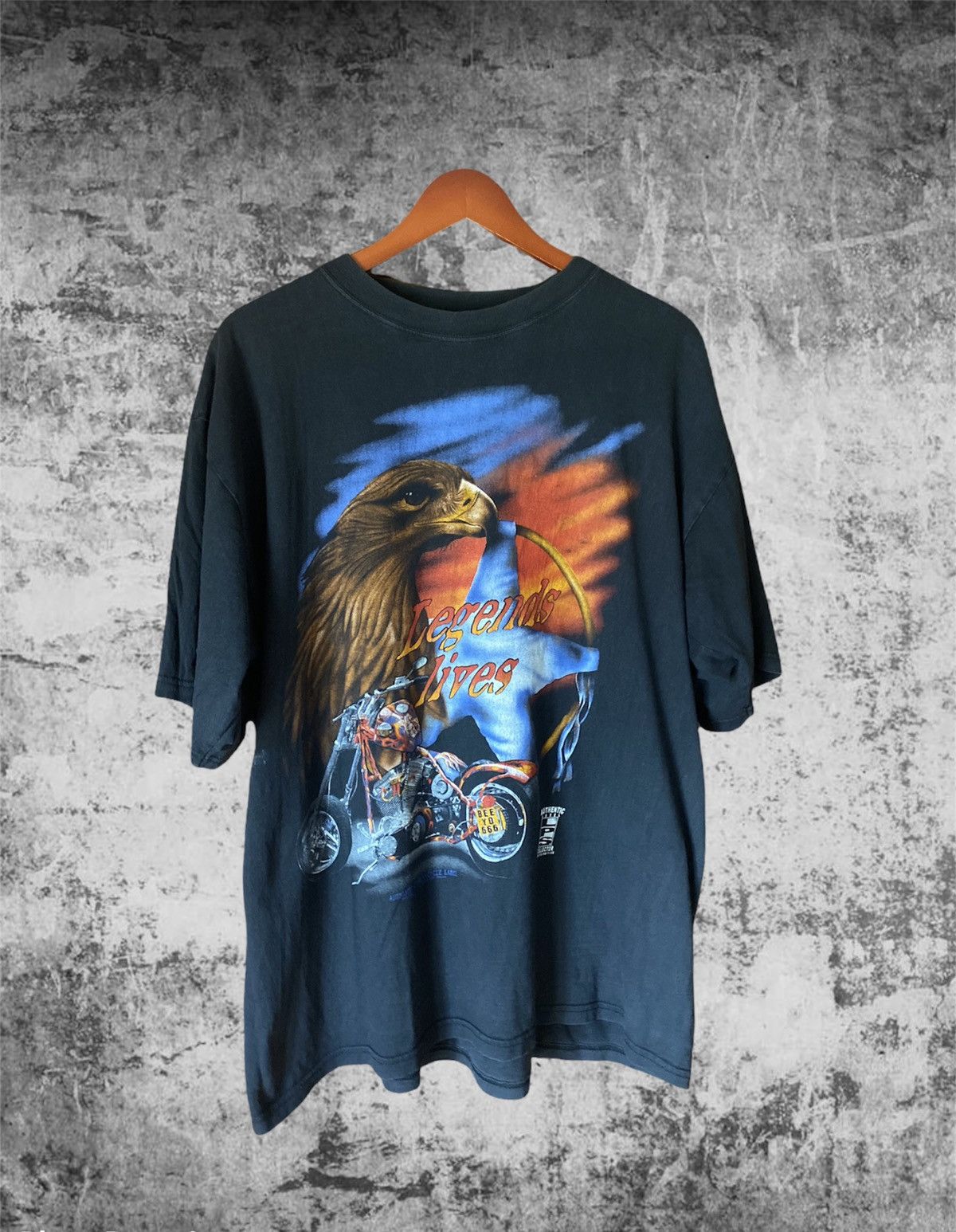 Harley Davidson × Vintage Vintage 90s Eagle Tee Size US XL / EU 56 / 4 - 1 Thumbnail