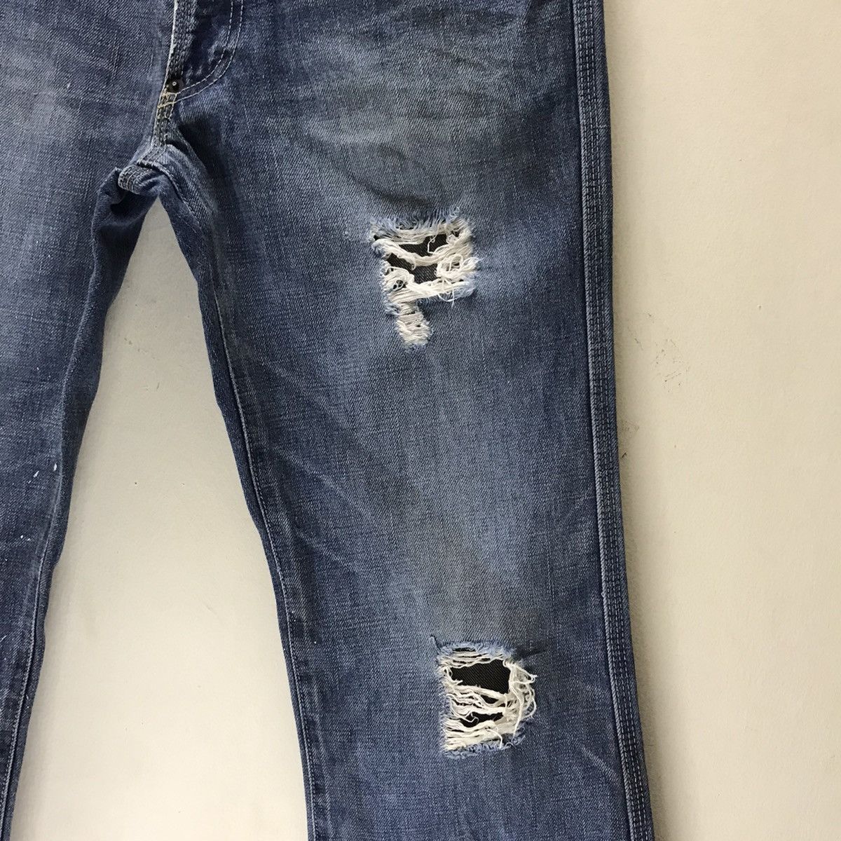 Le Grande Bleu (L.G.B.) Schlussel Denim Flare Jeans Distressed Size US 30 / EU 46 - 7 Thumbnail