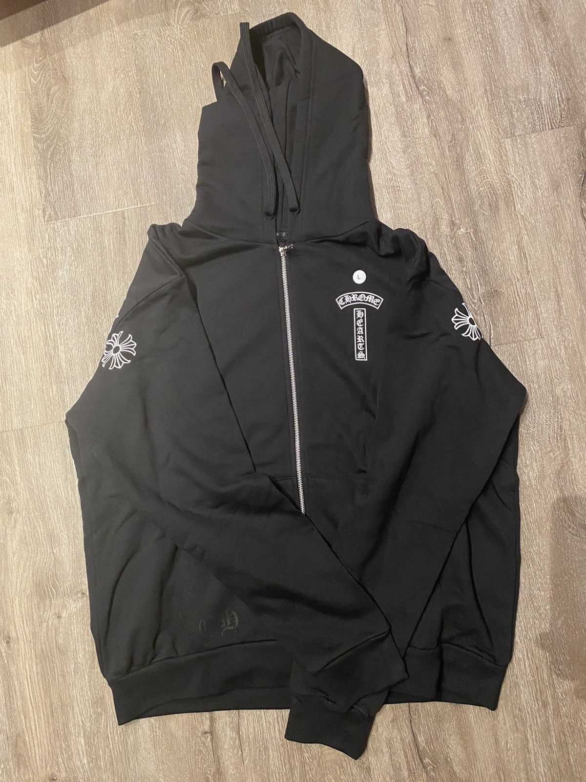 Fleece Black Zip Up Chrome Hearts New York Hoodie - Jackets Expert