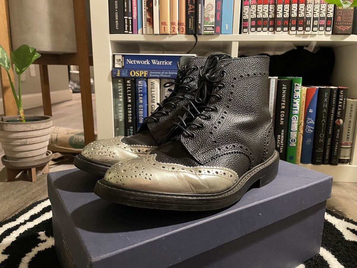 Sophnet. Trickers x SOPHNET Wing Tip Brogue Silver Toe 7.5 5 | Grailed