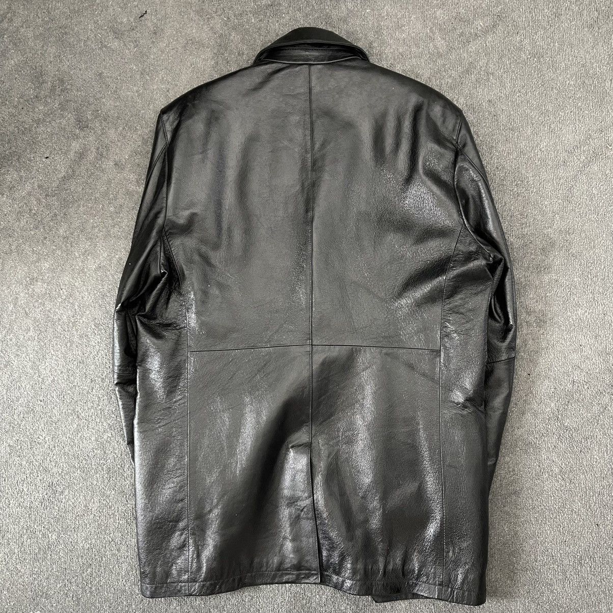 Designer Valentino Paris 90s Real Genuine Leather Blazer Suit Jacket Size 50R - 2 Thumbnail