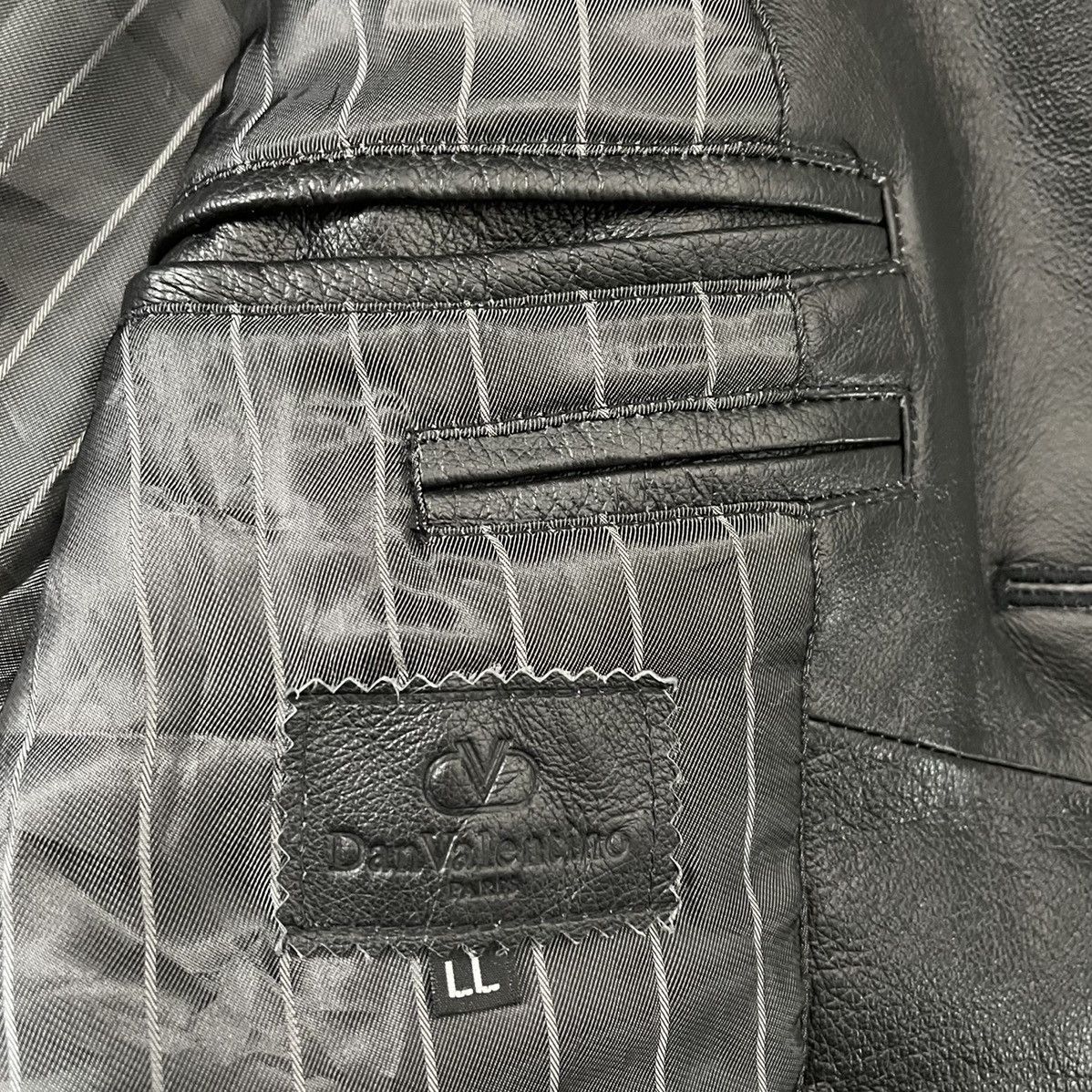 Designer Valentino Paris 90s Real Genuine Leather Blazer Suit Jacket Size 50R - 6 Thumbnail