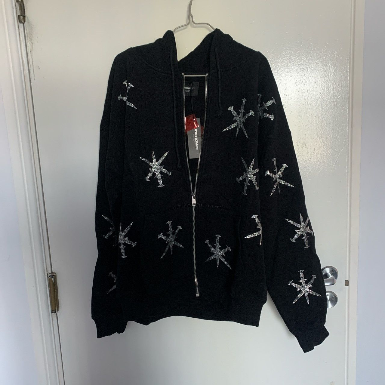 Unknown London Unknown London Rhinestone Dagger Hoodie | Grailed