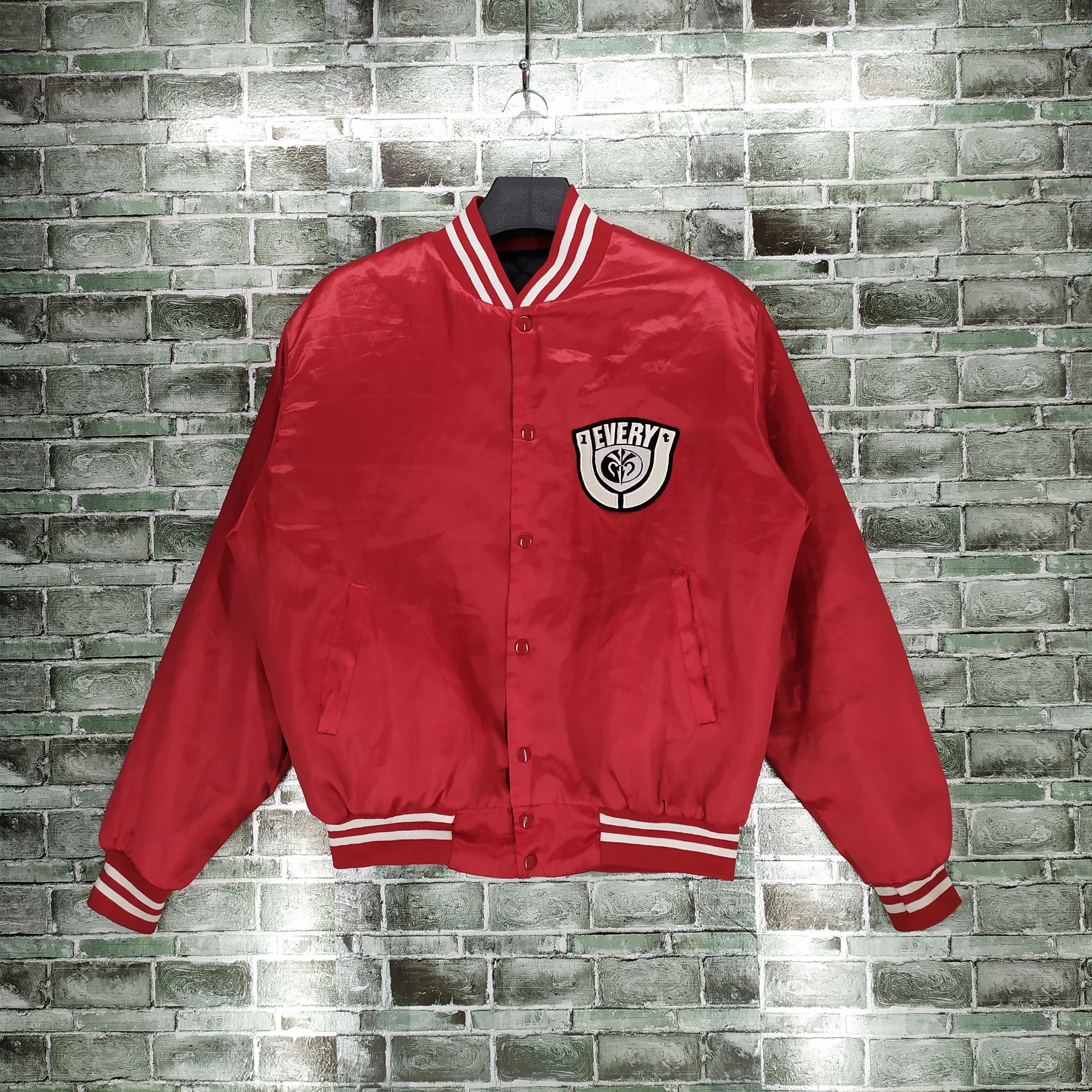 Varsity Jacket Satin Red Varsity Jacket #732-28 | Grailed