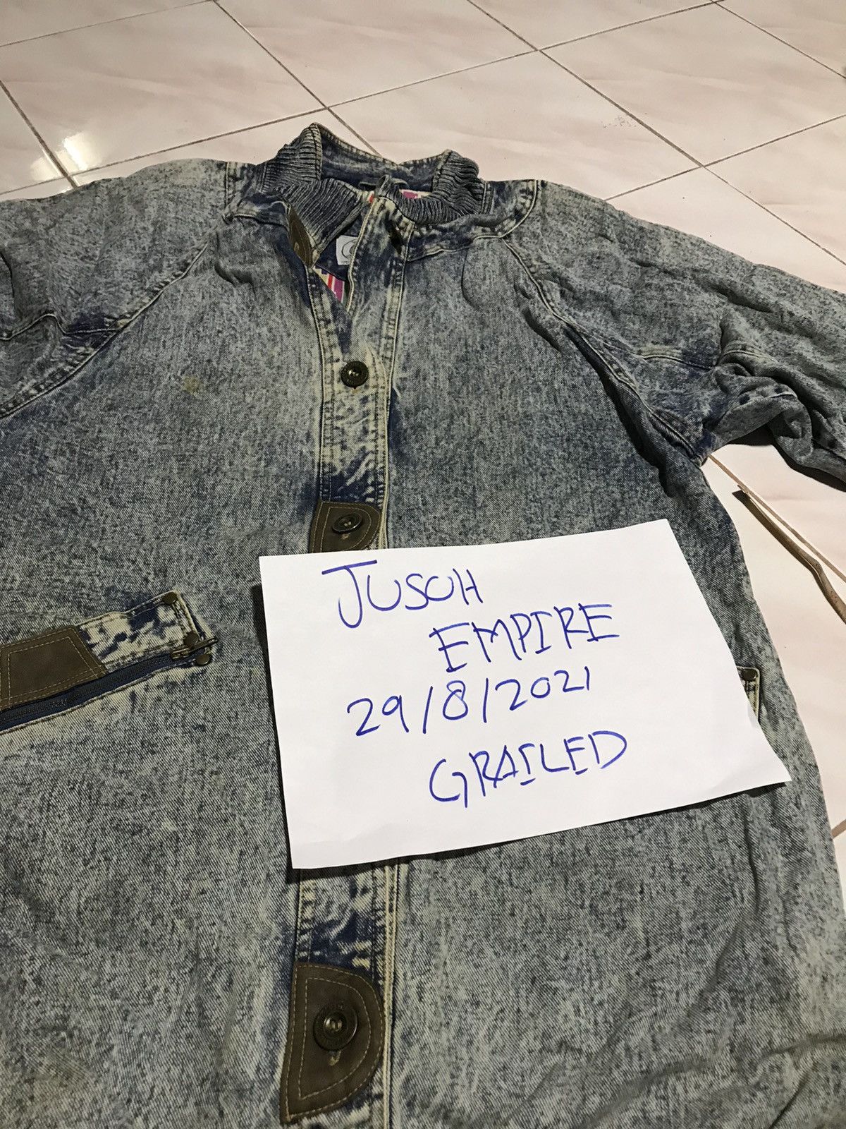 Vintage CURRENT SEEN ACID WASH STYLE OVERJACKET DENIM Size US M / EU 48-50 / 2 - 10 Thumbnail