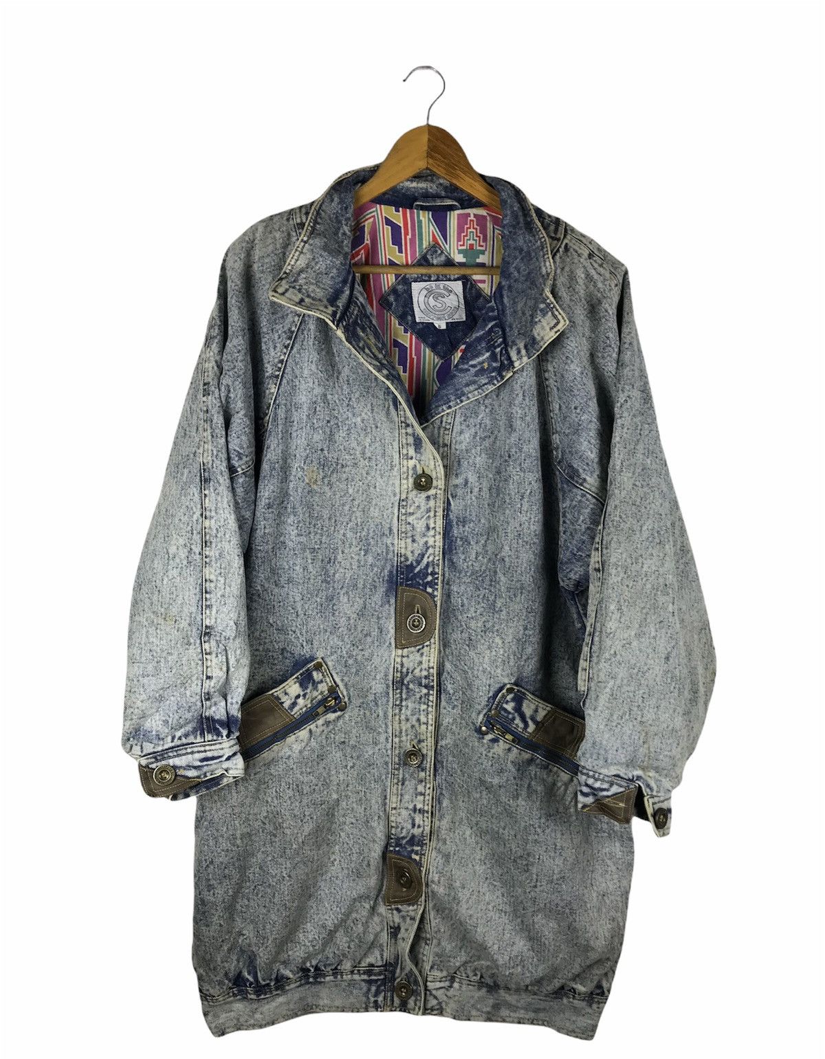 CURRENT SEEN ACID WASH STYLE OVERJACKET DENIM