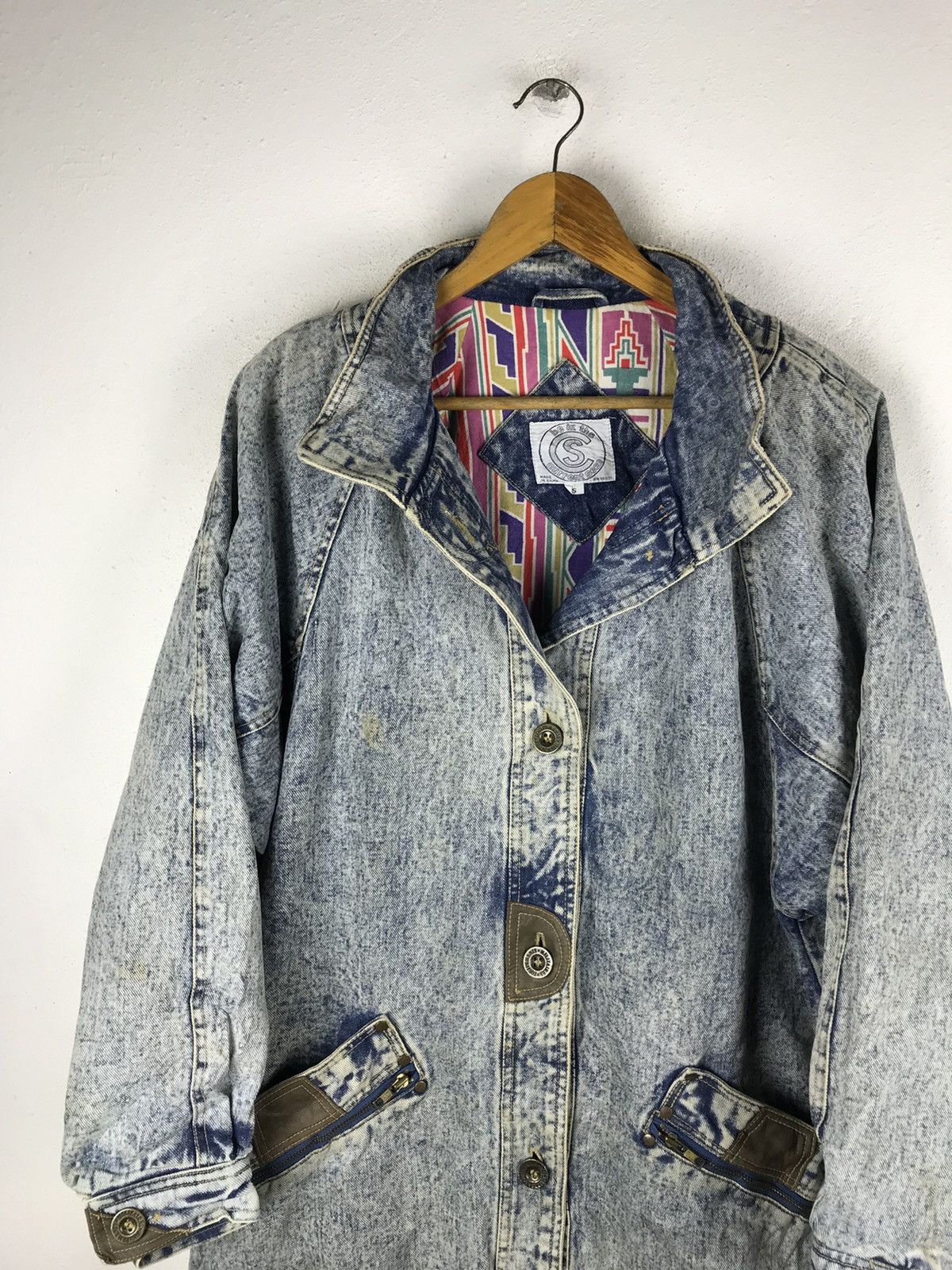 Vintage CURRENT SEEN ACID WASH STYLE OVERJACKET DENIM Size US M / EU 48-50 / 2 - 6 Thumbnail