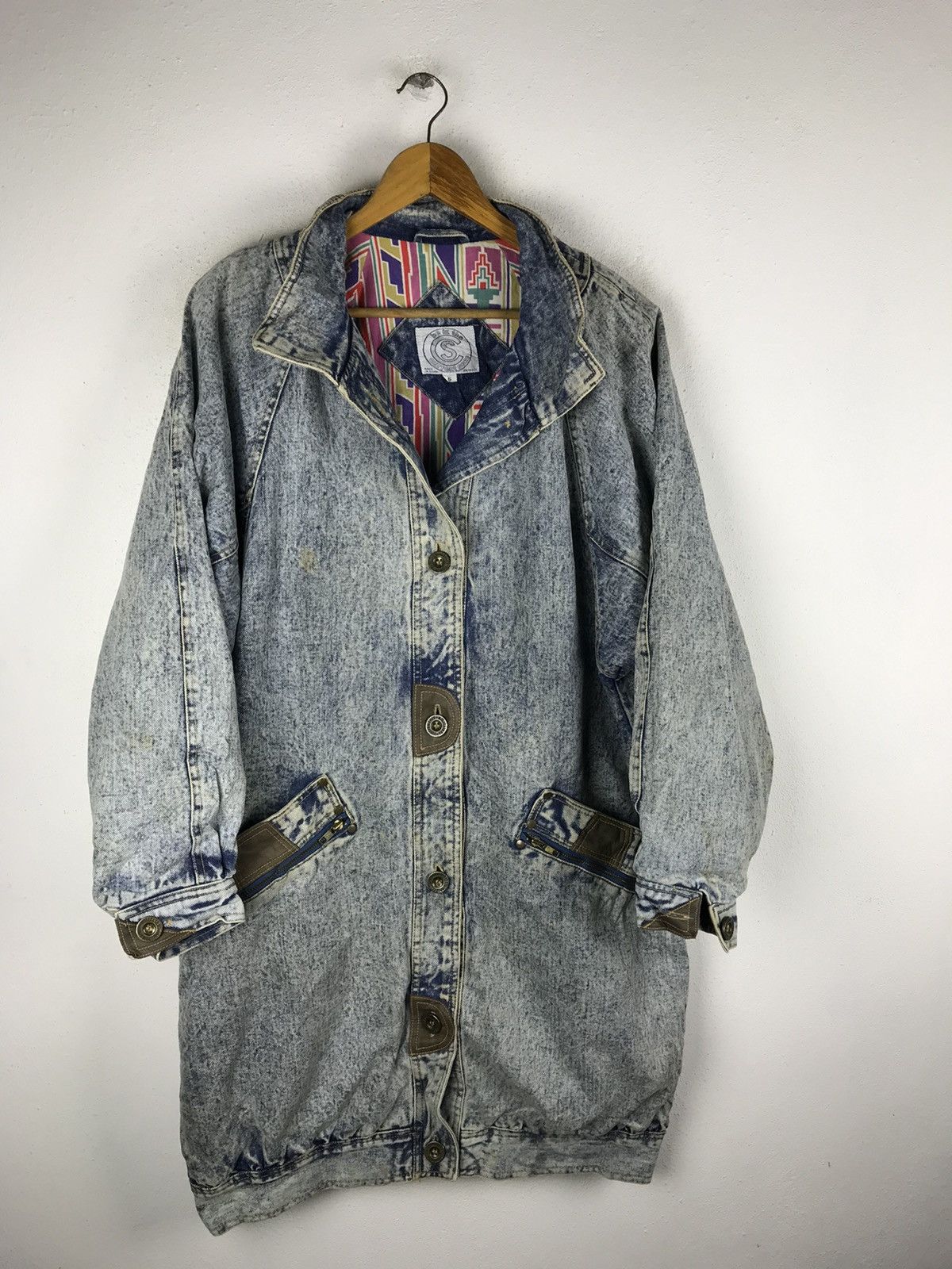 Vintage CURRENT SEEN ACID WASH STYLE OVERJACKET DENIM Size US M / EU 48-50 / 2 - 3 Thumbnail