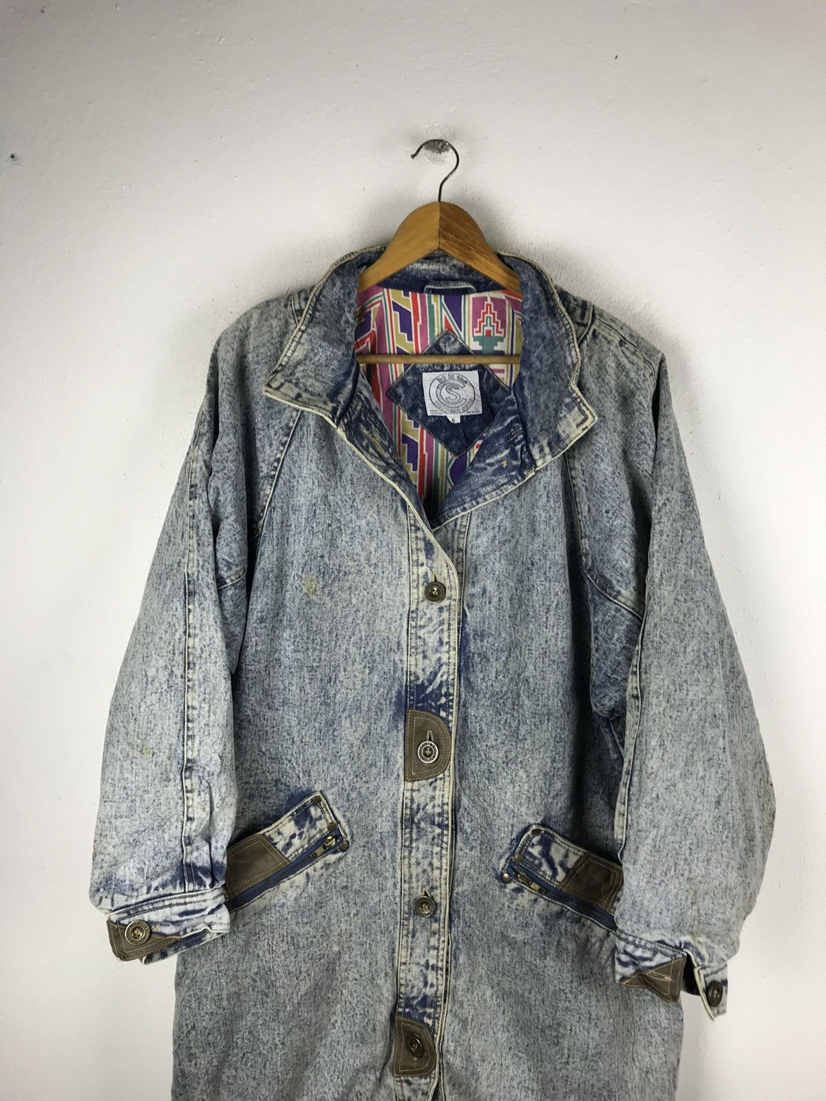 Vintage CURRENT SEEN ACID WASH STYLE OVERJACKET DENIM Size US M / EU 48-50 / 2 - 5 Thumbnail