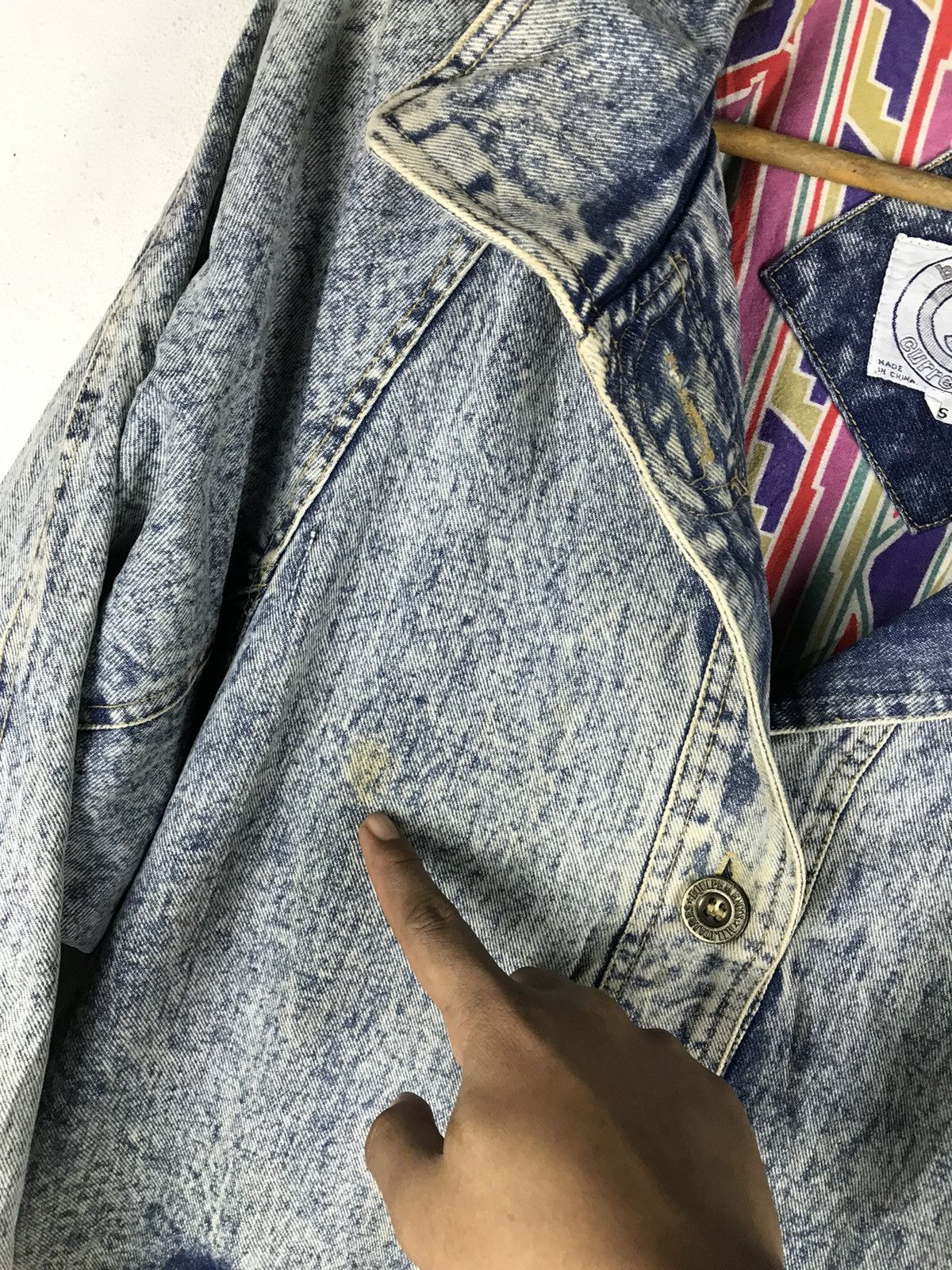 Vintage CURRENT SEEN ACID WASH STYLE OVERJACKET DENIM Size US M / EU 48-50 / 2 - 8 Thumbnail