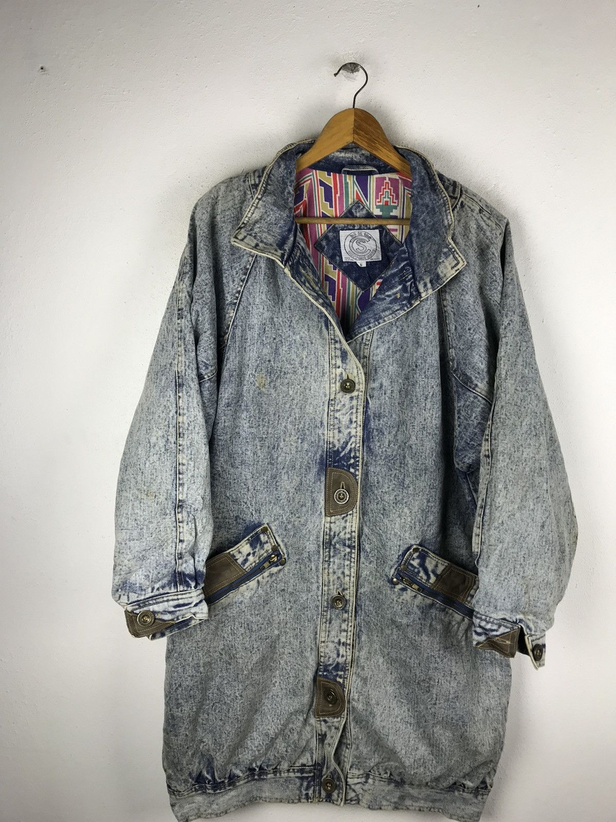 Vintage CURRENT SEEN ACID WASH STYLE OVERJACKET DENIM Size US M / EU 48-50 / 2 - 4 Thumbnail