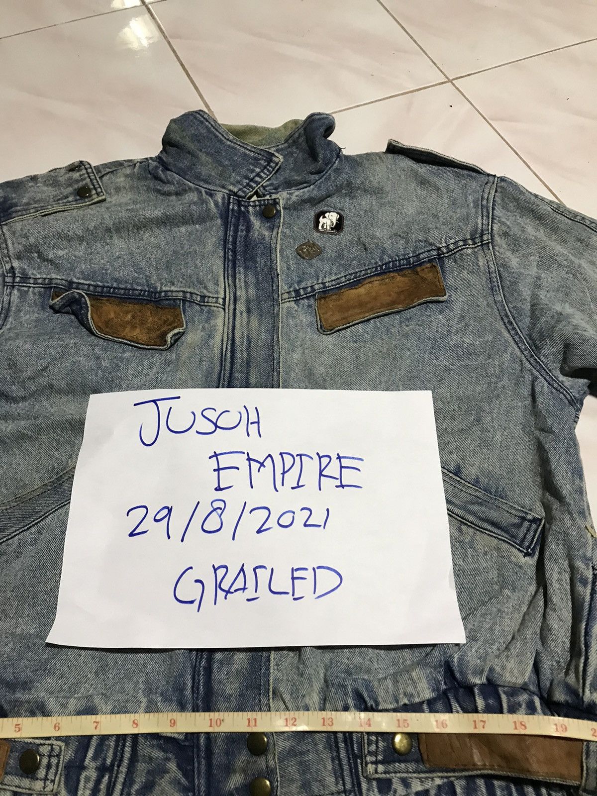 Vintage JEANS FASHION DENIME JACKET ACID WASH STYLE Size US L / EU 52-54 / 3 - 10 Thumbnail