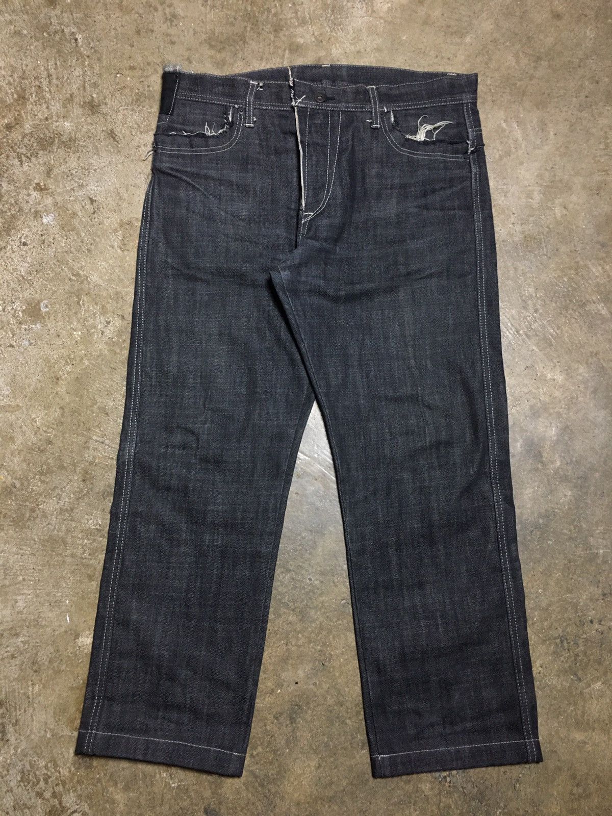 Y's × Yohji Yamamoto Y's Unfinished Denim Pants Size US 34 / EU 50 - 1 Thumbnail