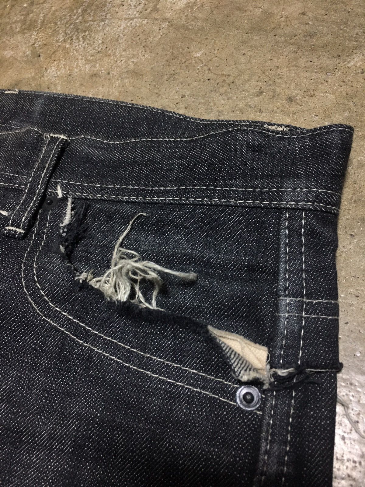 Y's × Yohji Yamamoto Y's Unfinished Denim Pants Size US 34 / EU 50 - 6 Thumbnail