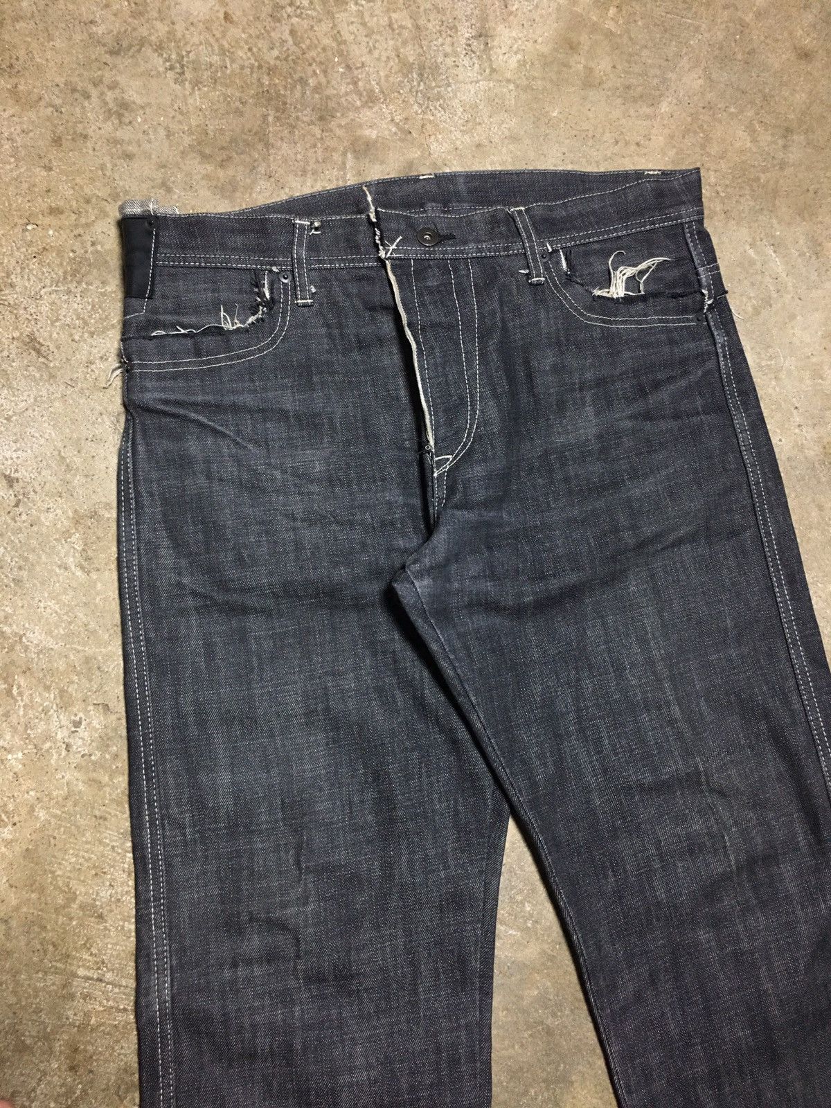Y's × Yohji Yamamoto Y's Unfinished Denim Pants Size US 34 / EU 50 - 2 Thumbnail