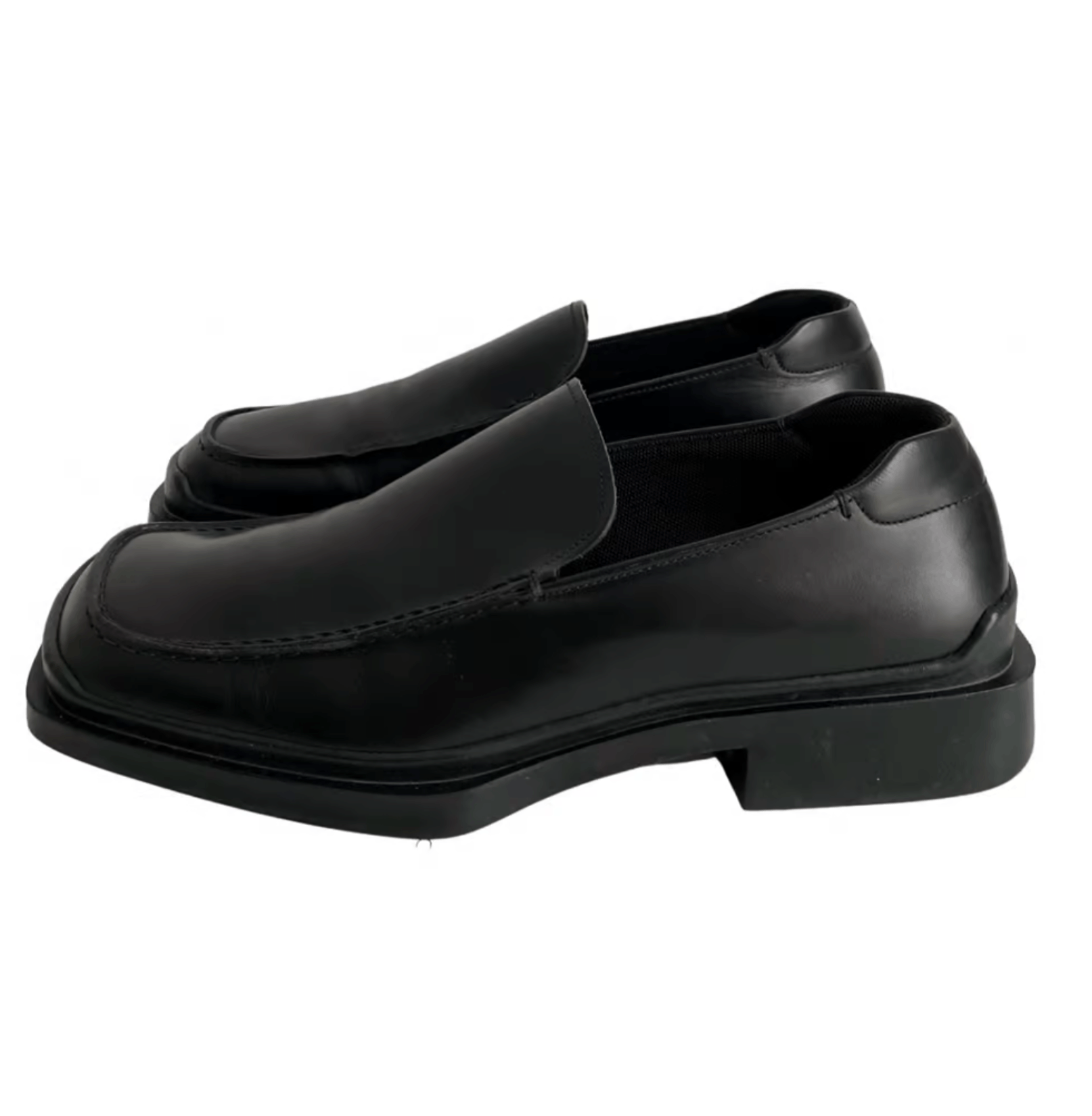 99aw archive prada leather square loafer 上等な - 靴