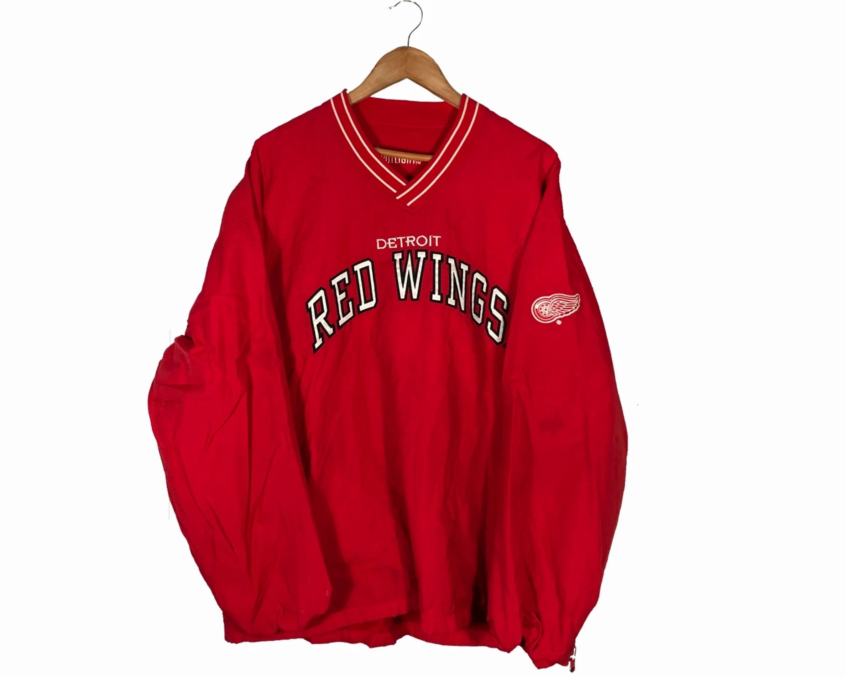 NHL × Vintage Vintage 90's Detroit Red Wings Nylon Pullover Windbreaker Size US L / EU 52-54 / 3 - 1 Thumbnail