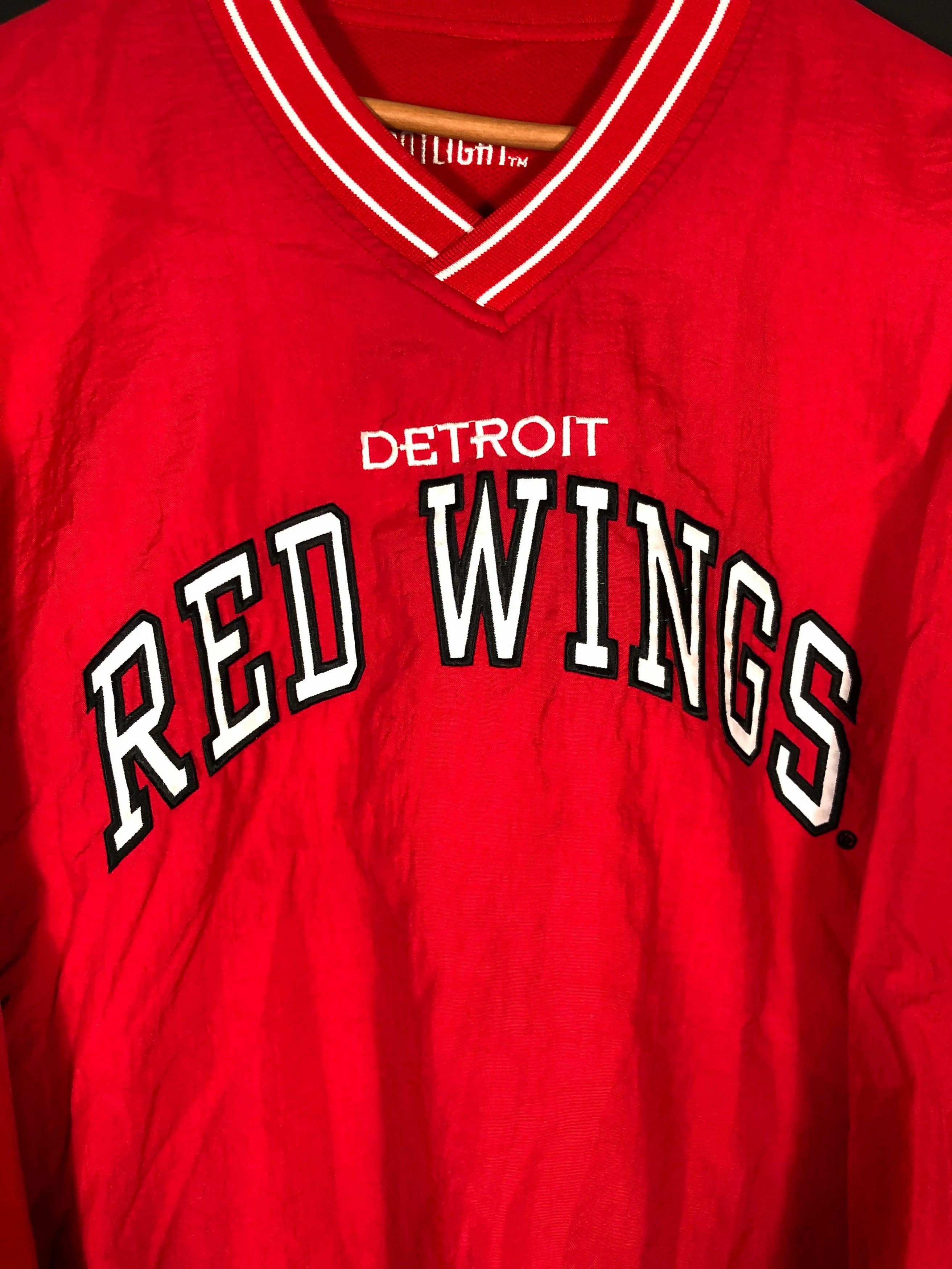 NHL × Vintage Vintage 90's Detroit Red Wings Nylon Pullover Windbreaker Size US L / EU 52-54 / 3 - 3 Thumbnail