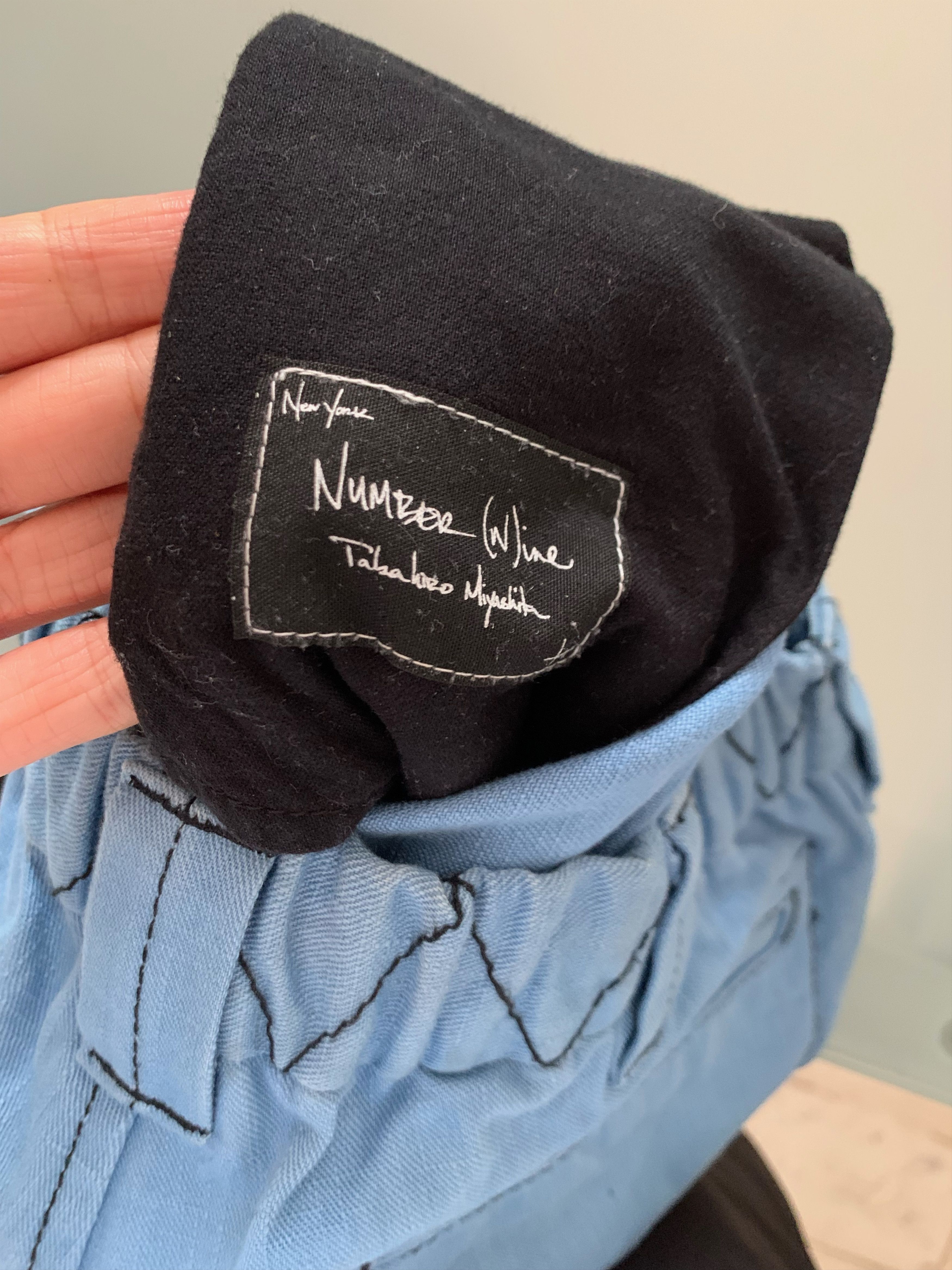 Number (N)ine AW08 Blue Cotton Cropped Pants Size US 28 / EU 44 - 8 Thumbnail