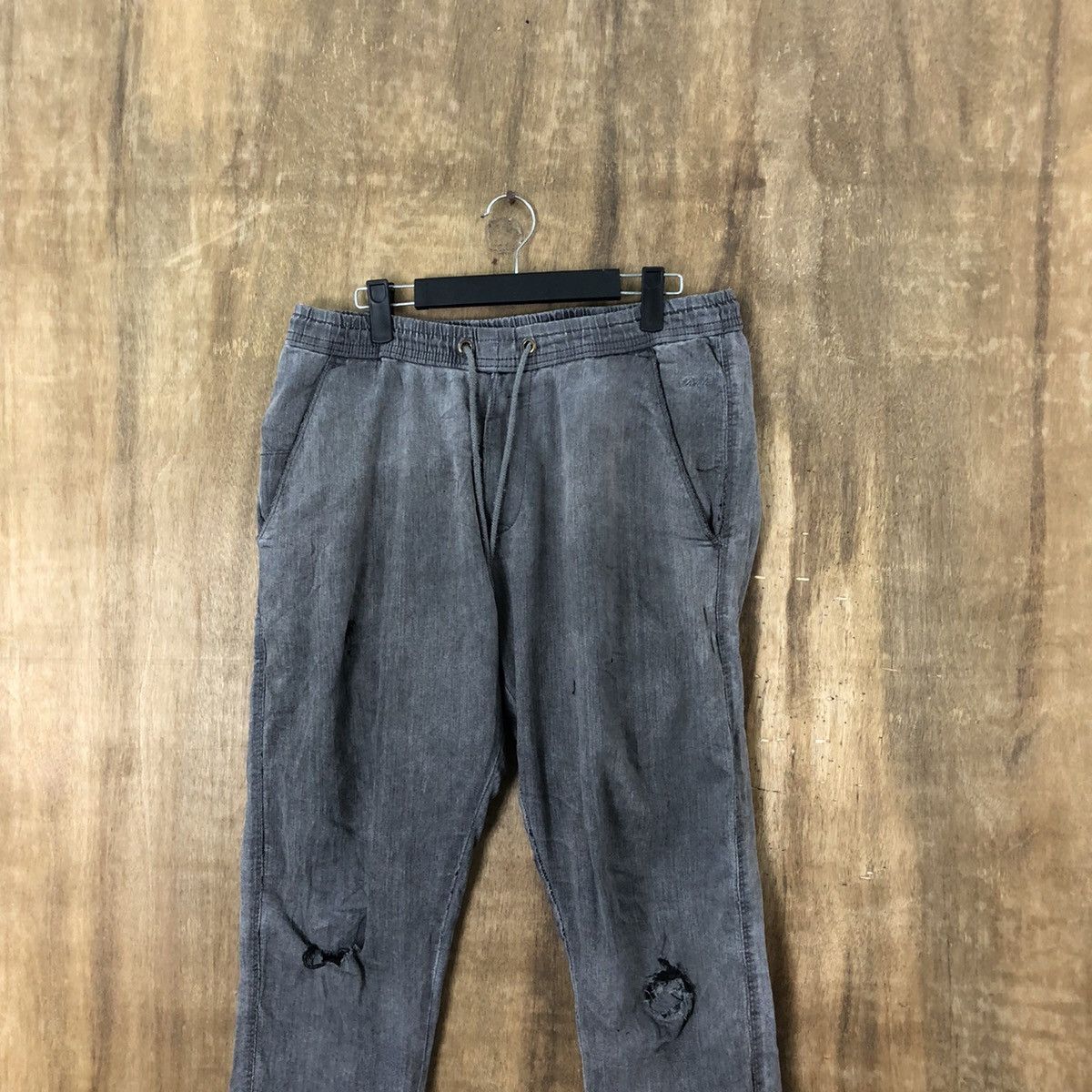 Rlex Denim faded Grey Joggers distressed pants #6306