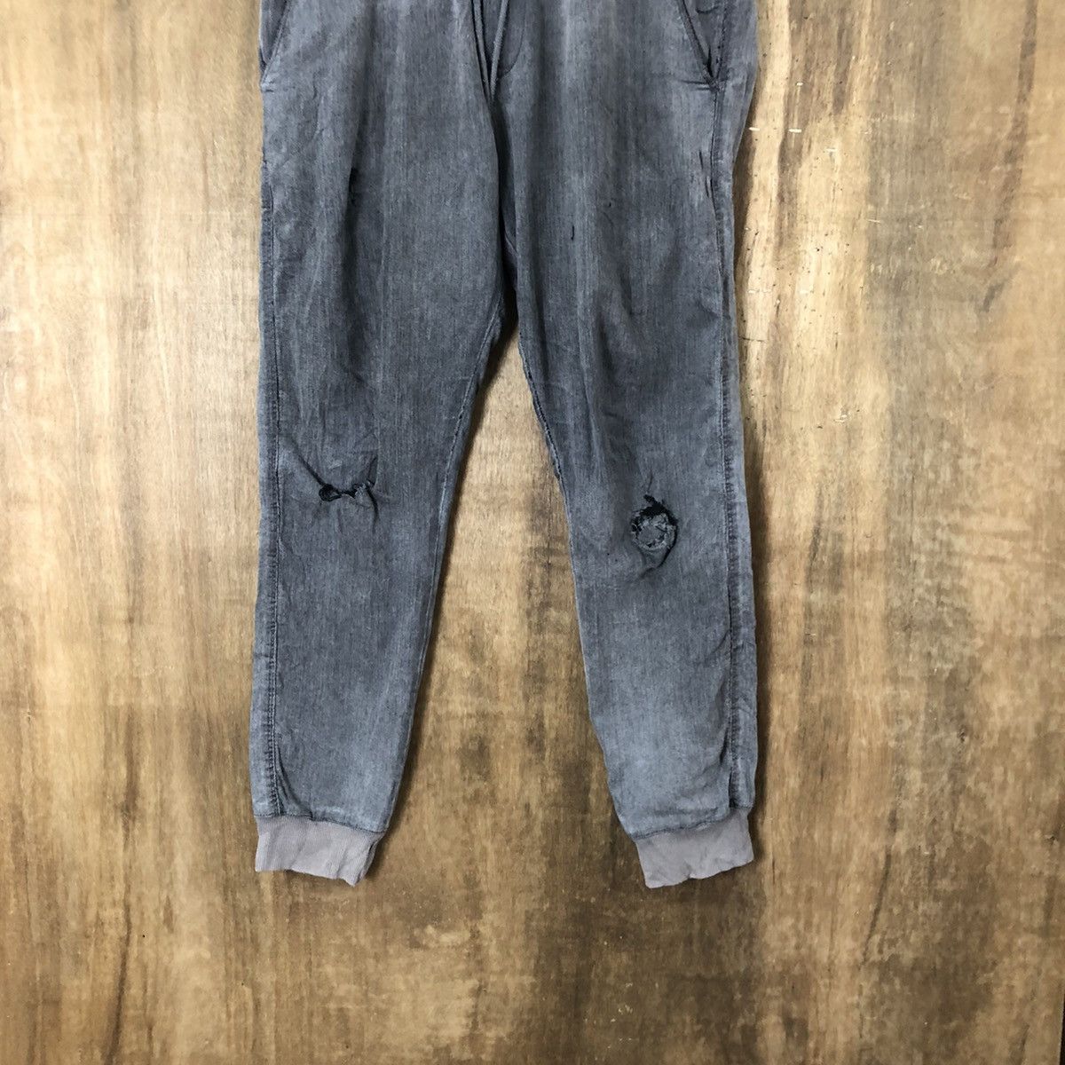 Rlex Denim faded Grey Joggers distressed pants #6306