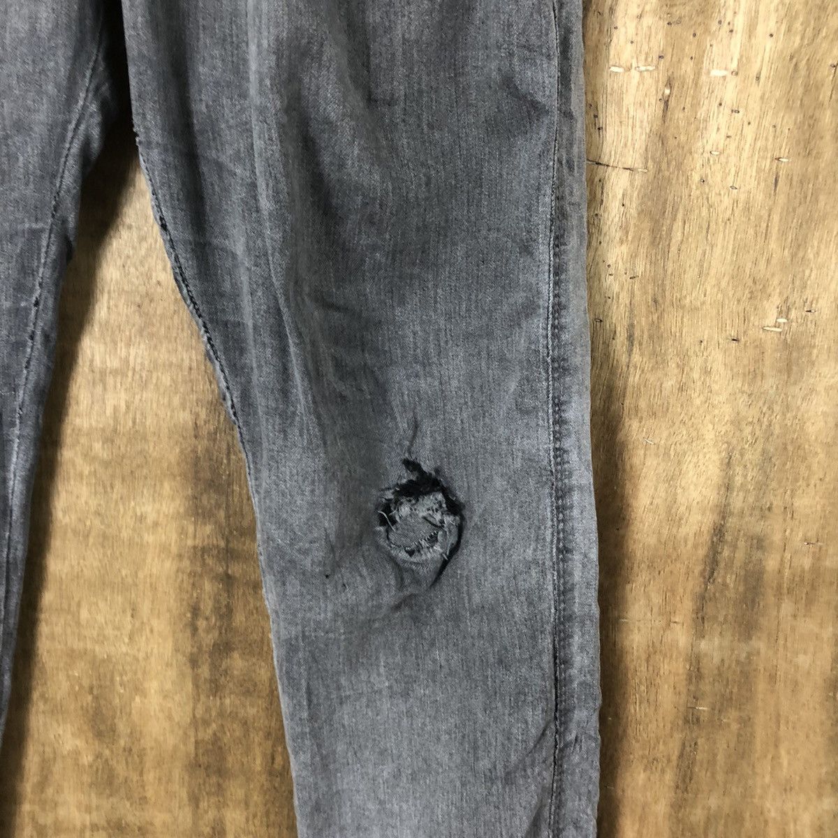 Rlex Denim faded Grey Joggers distressed pants #6306