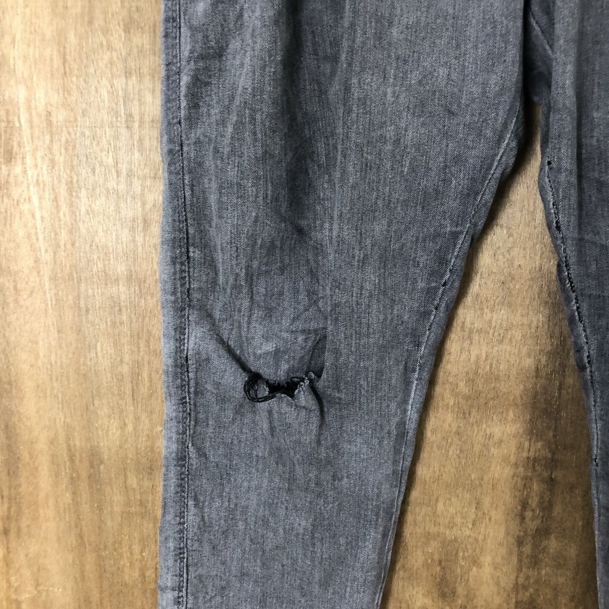 Rlex Denim faded Grey Joggers distressed pants #6306