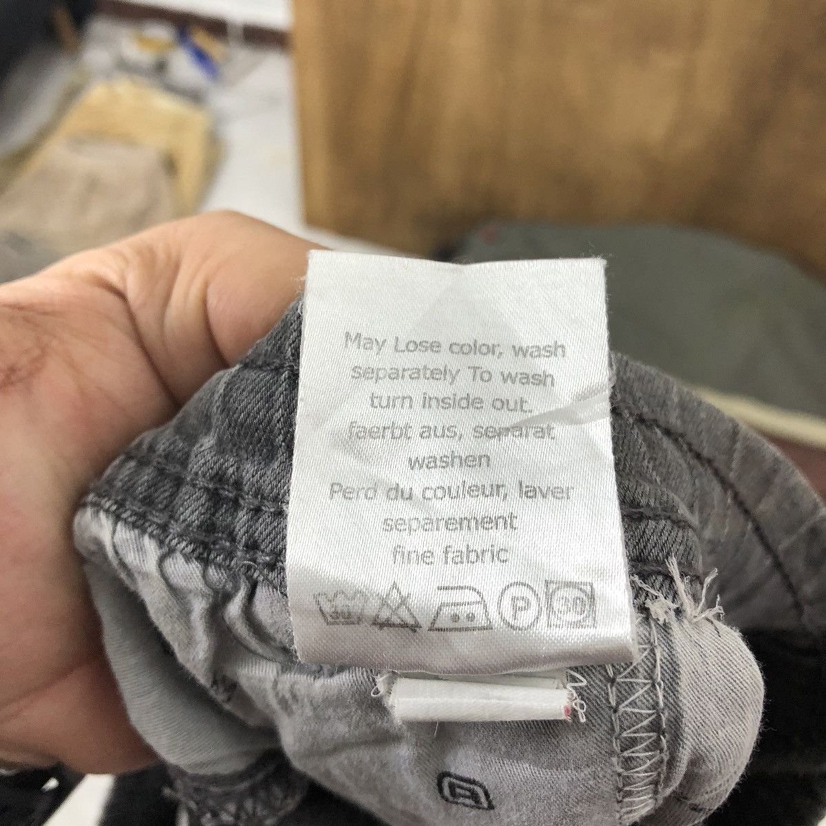 Rlex Denim faded Grey Joggers distressed pants #6306