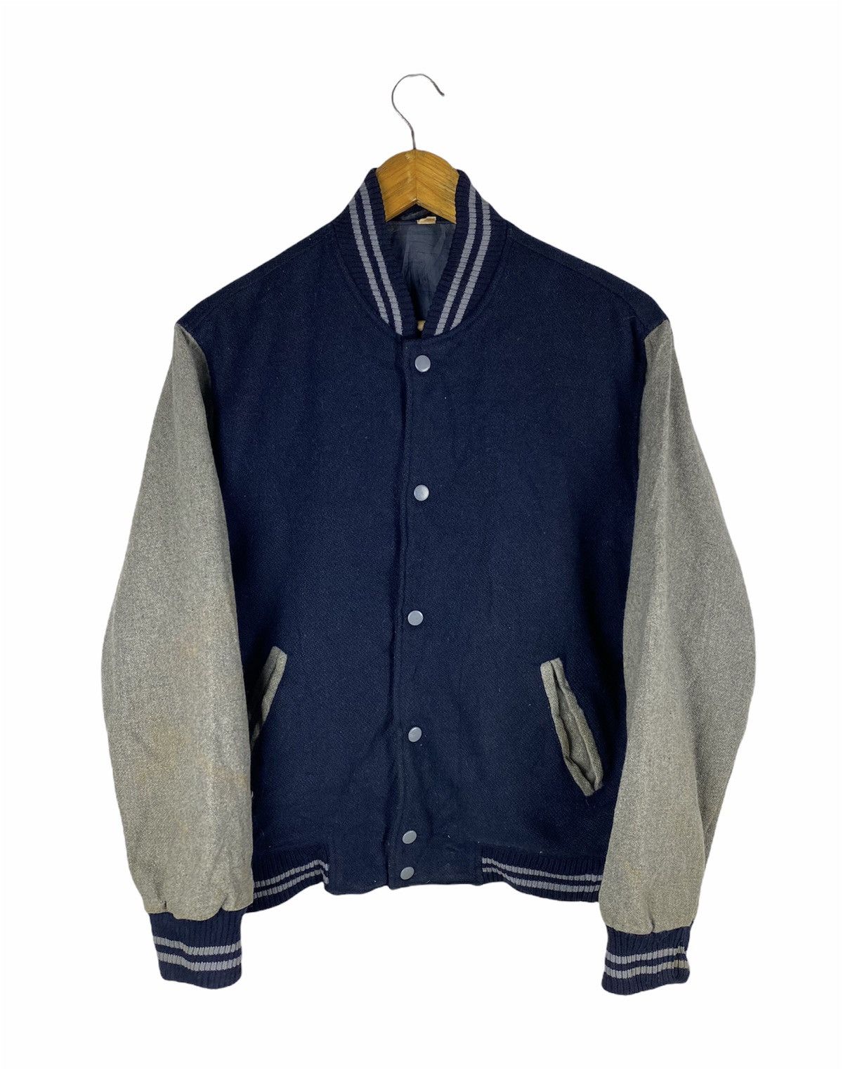 Vintage VINTAGE VARSITY JACKET WOOL FABRIC Size US L / EU 52-54 / 3 - 1 Thumbnail