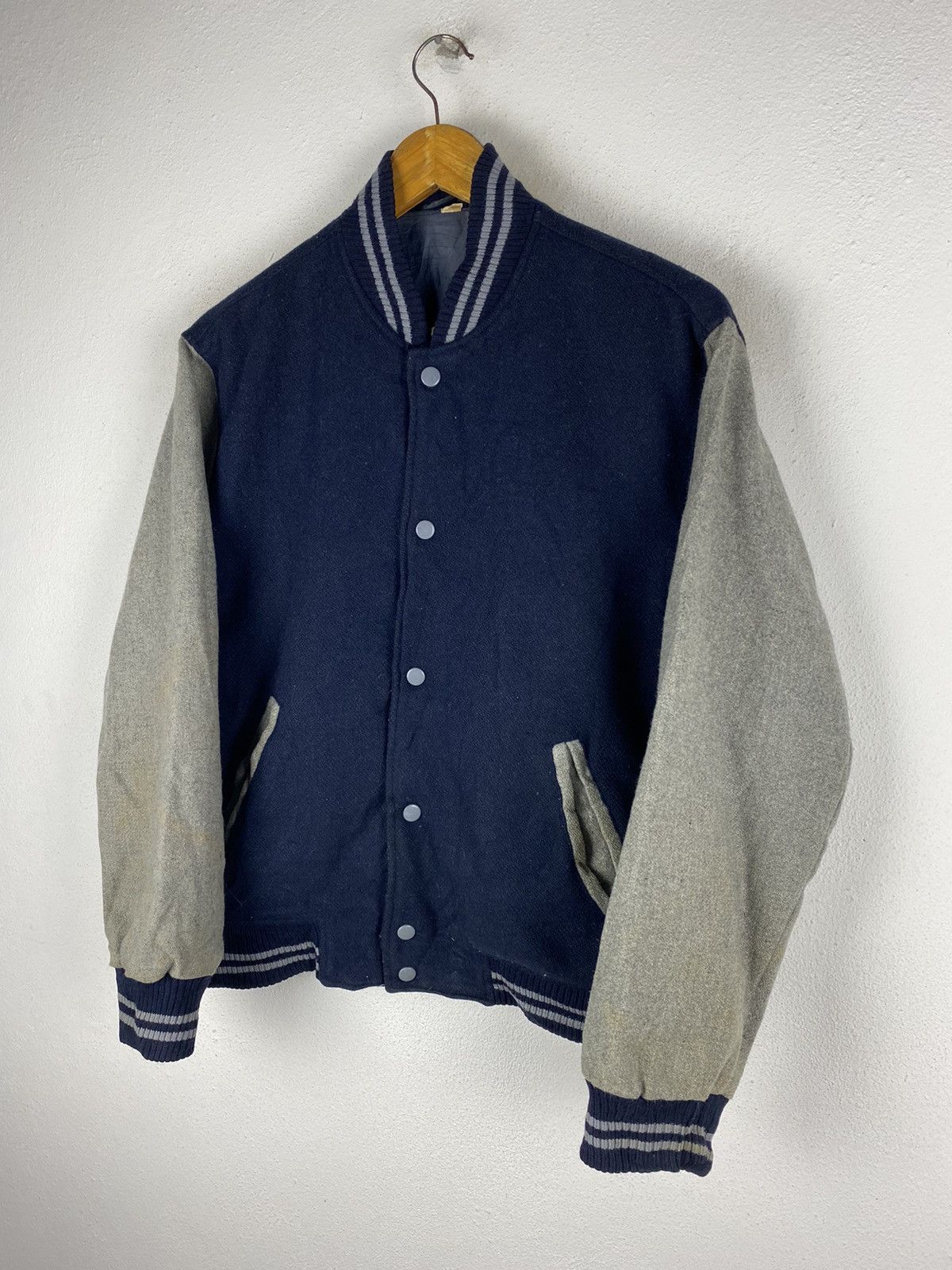 Vintage VINTAGE VARSITY JACKET WOOL FABRIC Size US L / EU 52-54 / 3 - 4 Thumbnail