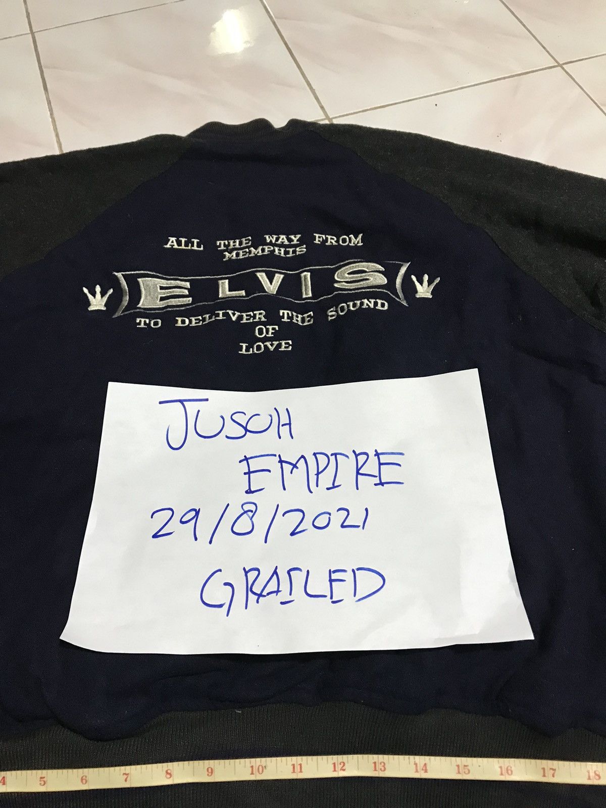 Other ELVIS PRESLEY VARSITY JACKET WOOL FABRIC Size US XL / EU 56 / 4 - 10 Thumbnail