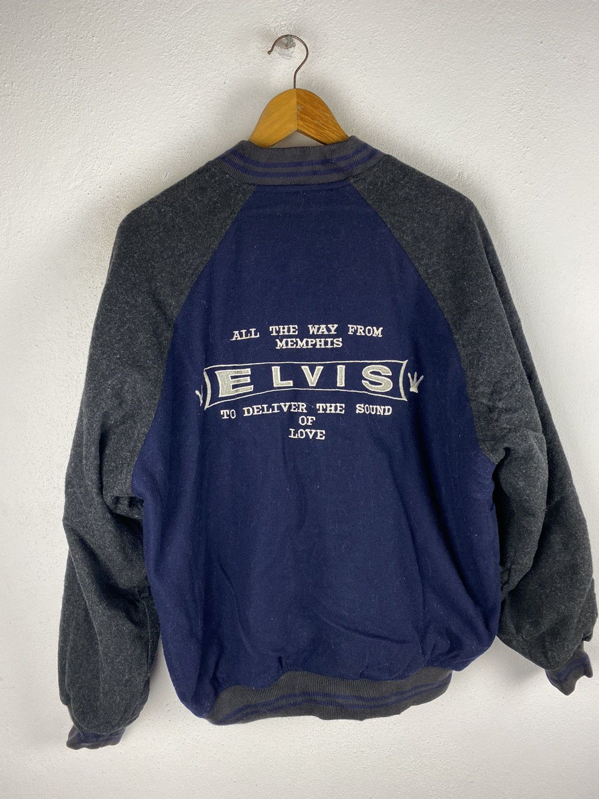 Other ELVIS PRESLEY VARSITY JACKET WOOL FABRIC Size US XL / EU 56 / 4 - 3 Thumbnail