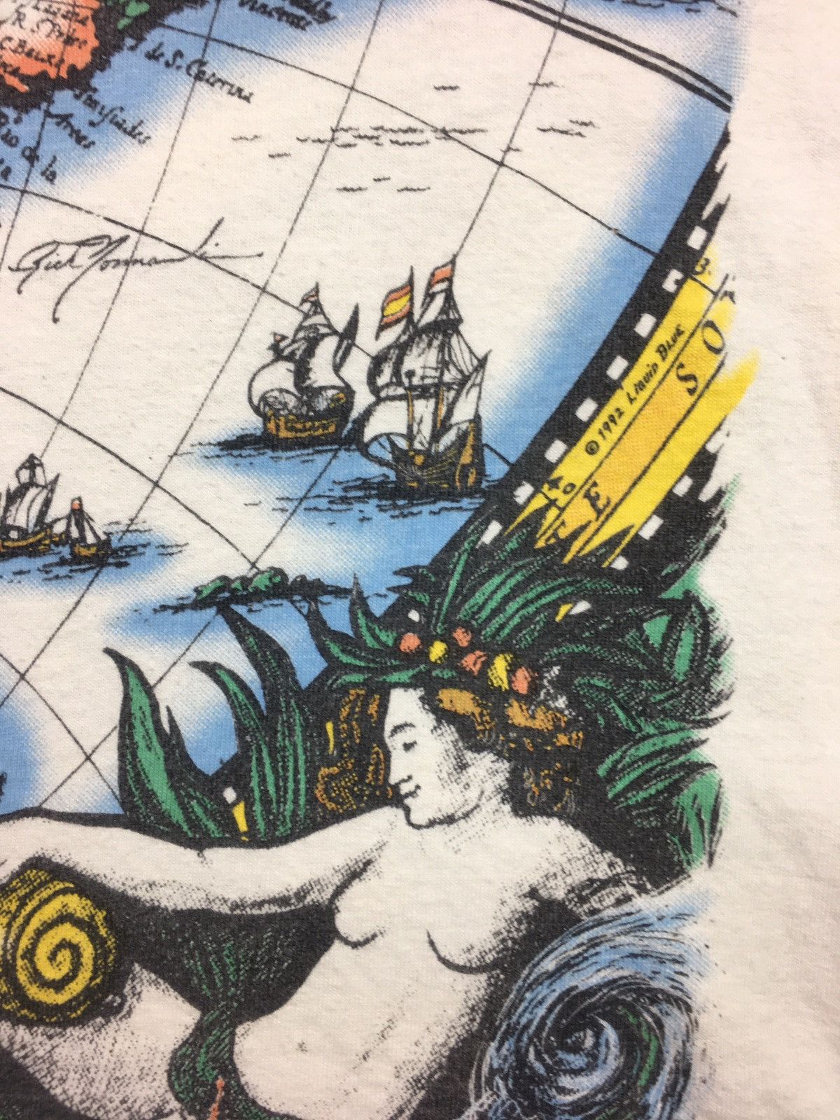 Liquid Blue Old World Map 1992 Archive Reissue Unisex T