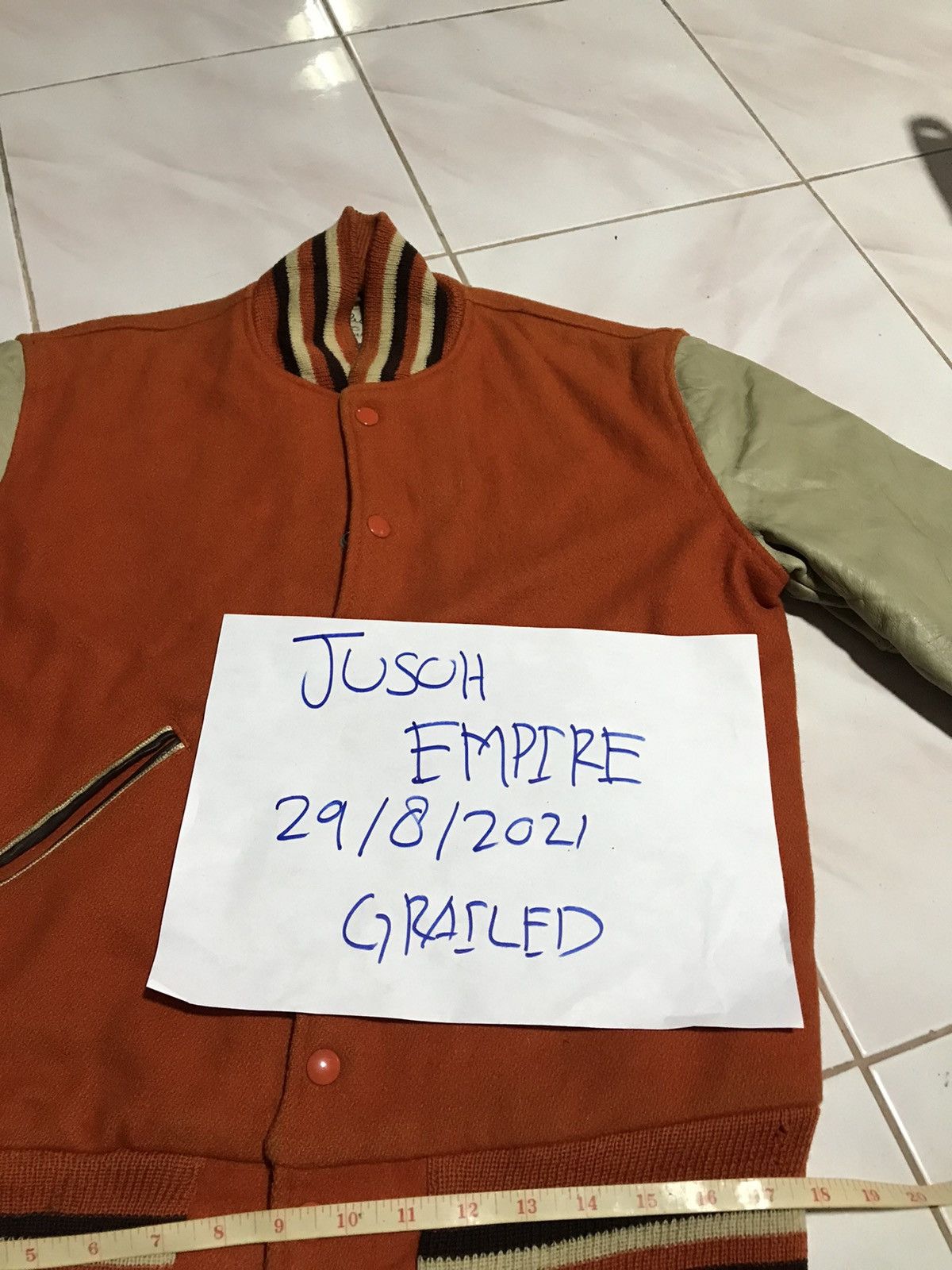 Other VINTAGE 80S VARSITY BASEBALL JACKET LEATHER SLEEVE Size US M / EU 48-50 / 2 - 12 Thumbnail