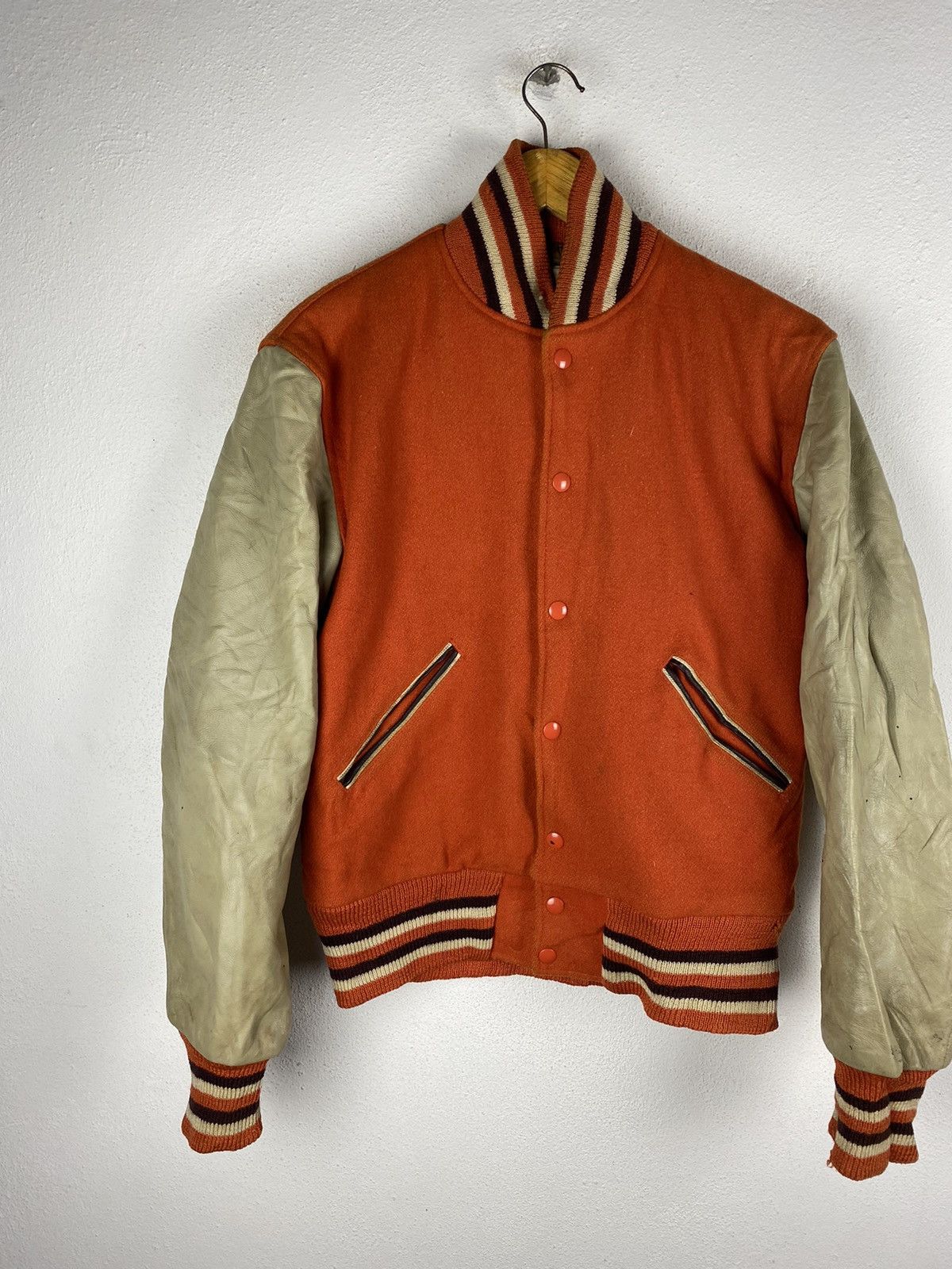 Other VINTAGE 80S VARSITY BASEBALL JACKET LEATHER SLEEVE Size US M / EU 48-50 / 2 - 4 Thumbnail