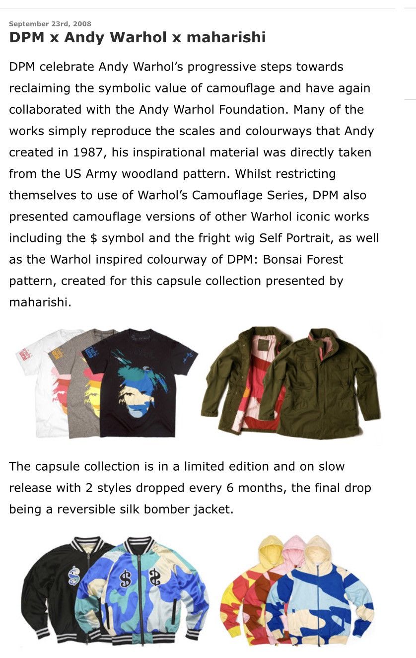 Andy Warhol × Maharishi Maharishi x Andy Warhol 2000s Archive Tee Collectible Size US XS / EU 42 / 0 - 11 Thumbnail