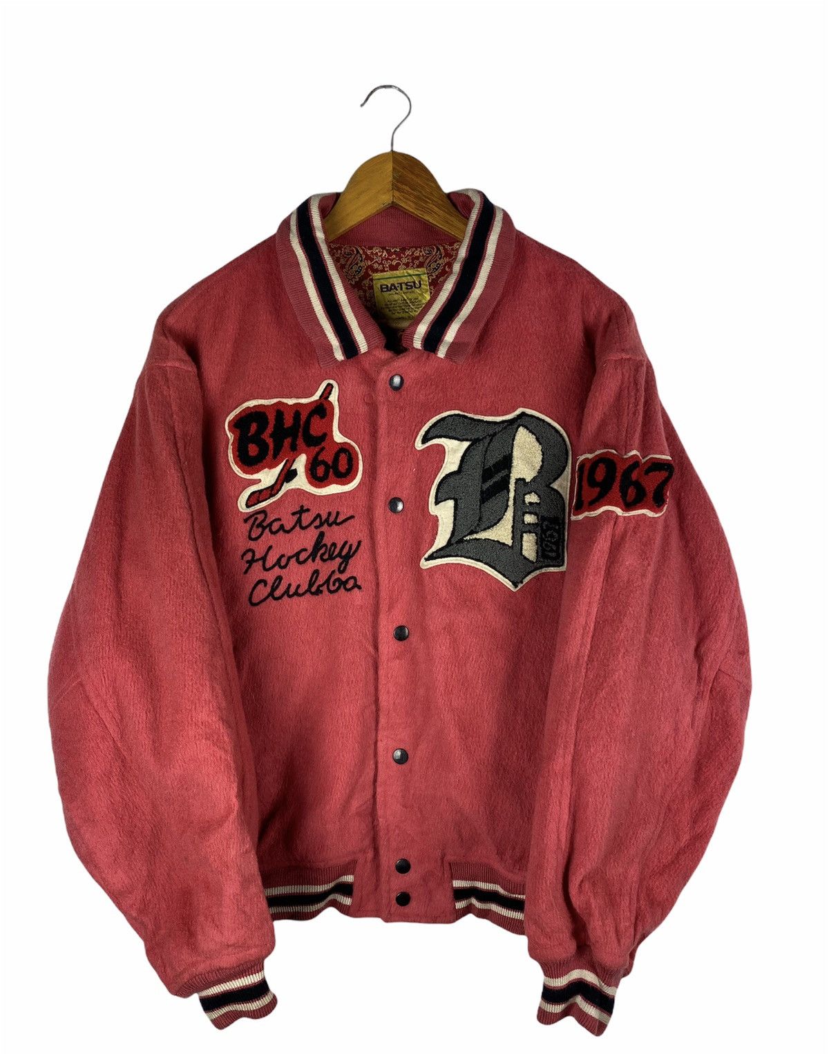 Other MEN-BATSU VARSITY JACKET WOOL FABRIC Size US L / EU 52-54 / 3 - 2 Thumbnail