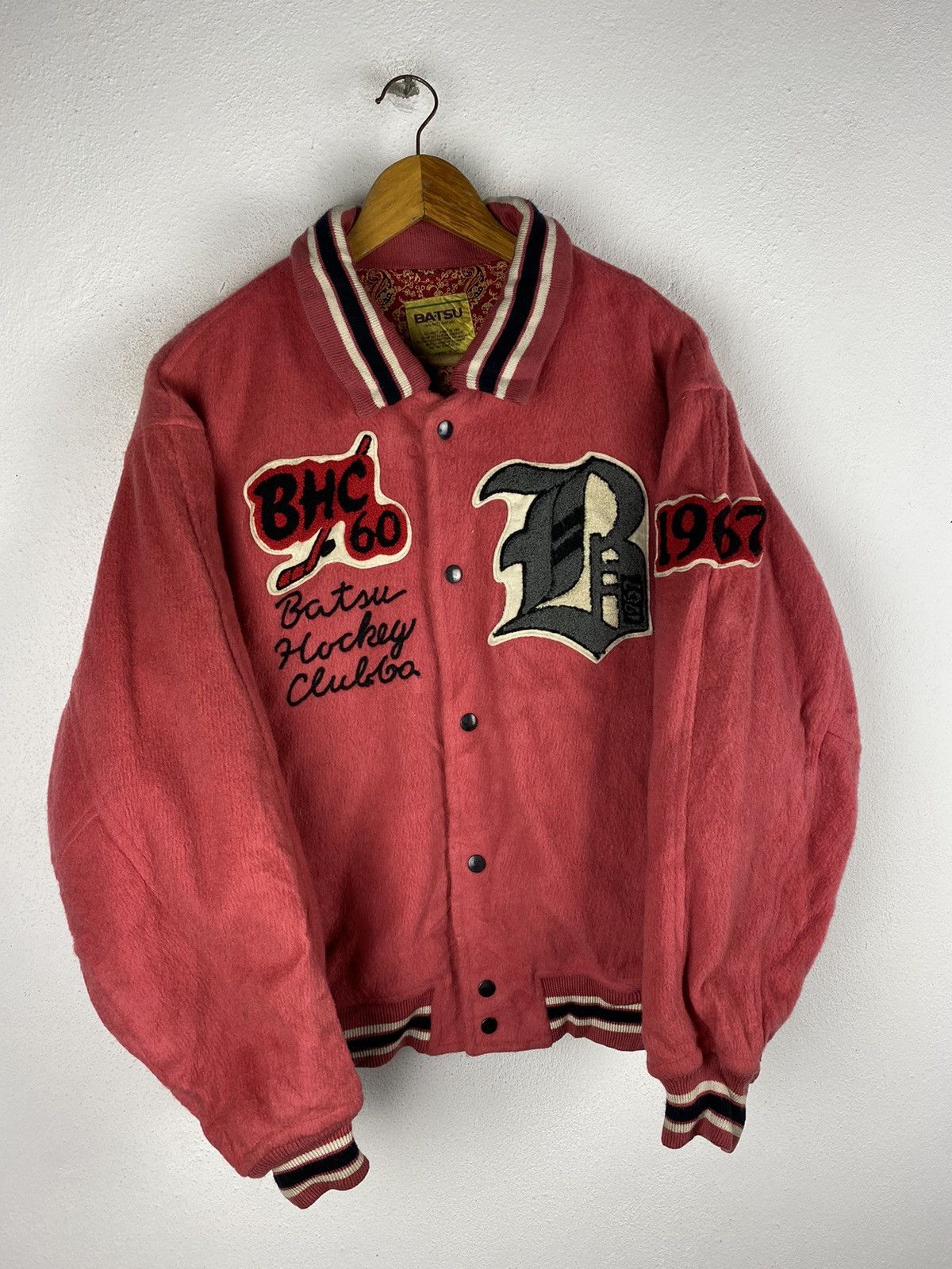 Other MEN-BATSU VARSITY JACKET WOOL FABRIC Size US L / EU 52-54 / 3 - 7 Thumbnail