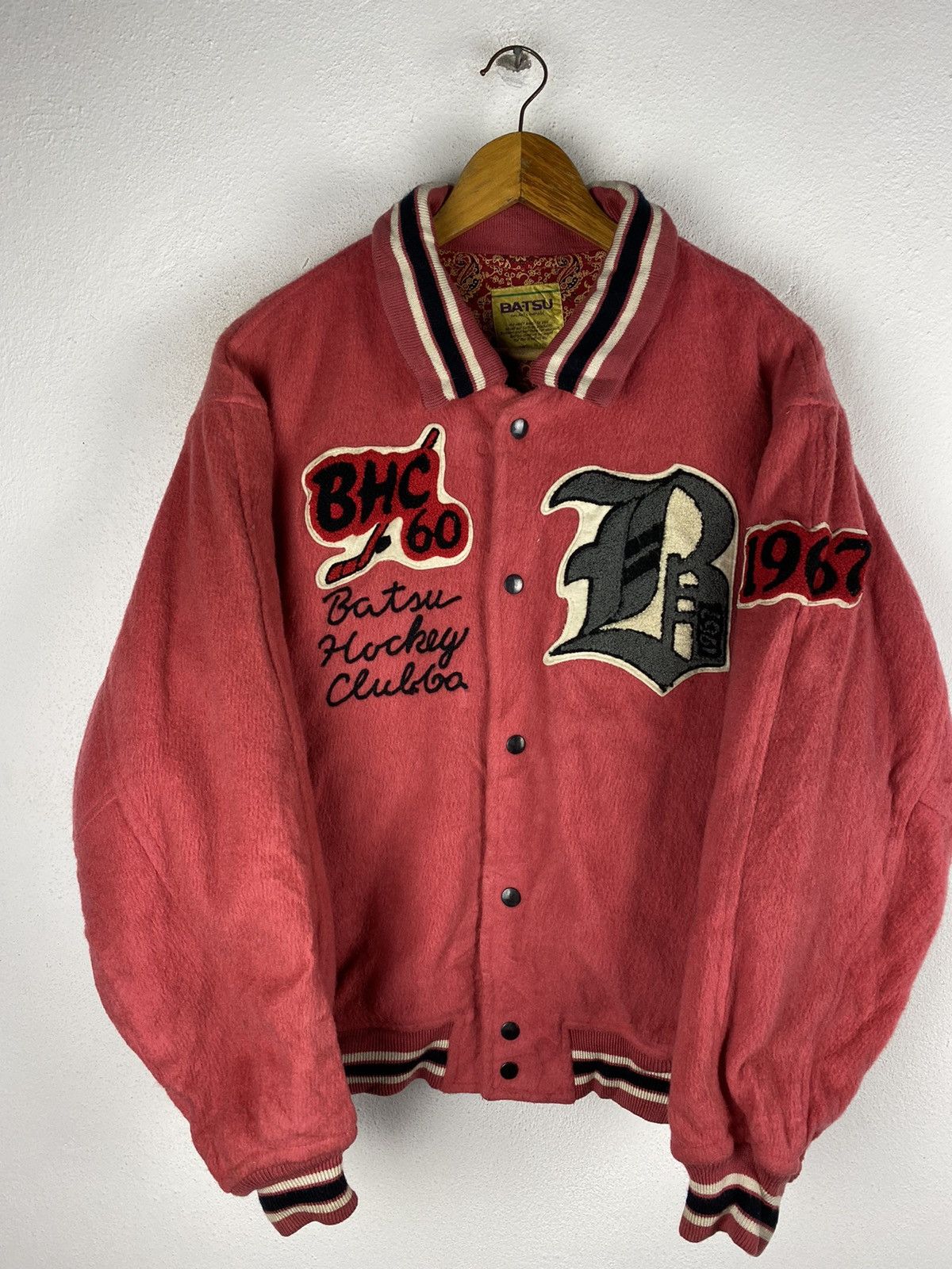 Other MEN-BATSU VARSITY JACKET WOOL FABRIC Size US L / EU 52-54 / 3 - 8 Thumbnail