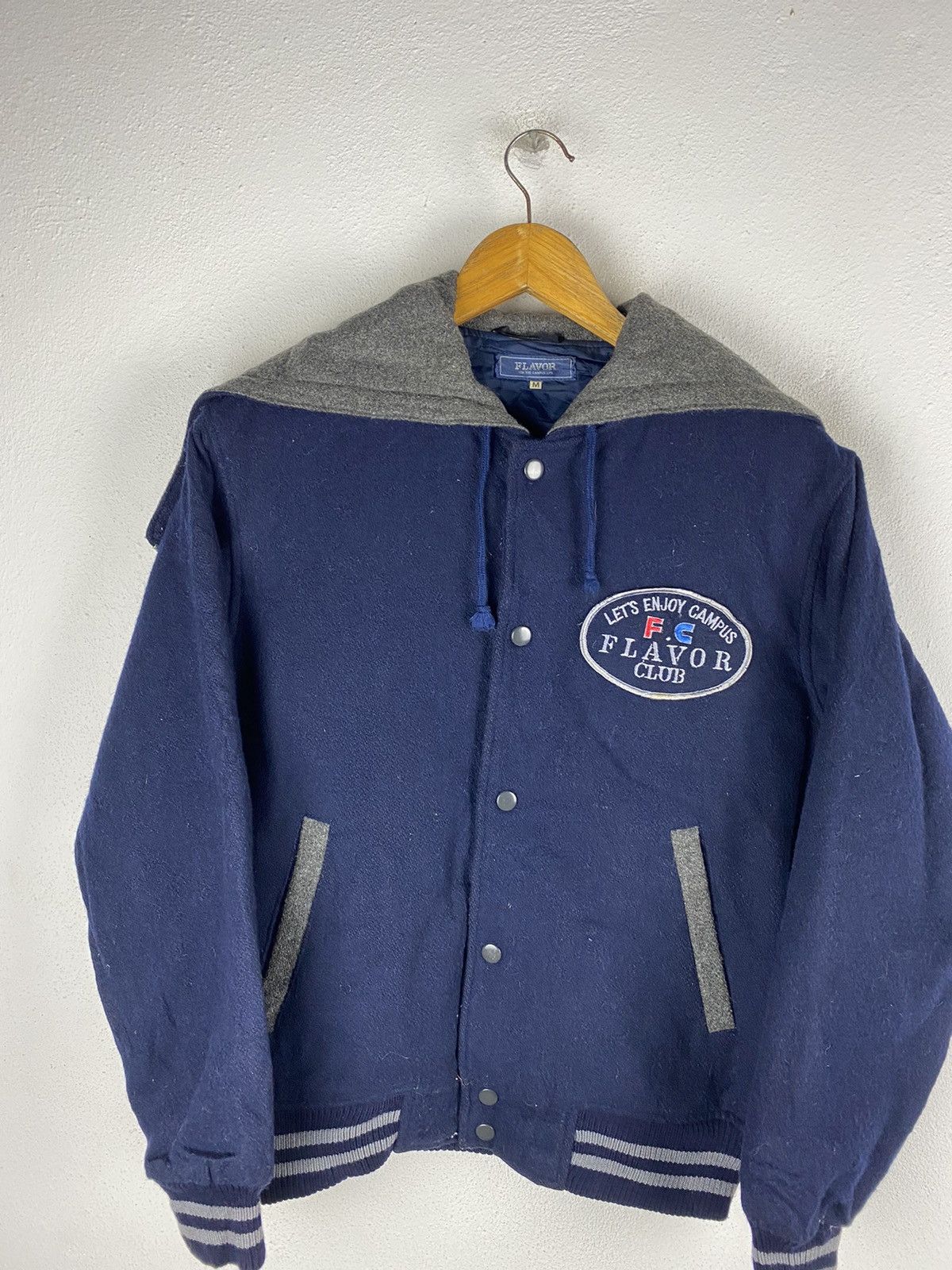 Vintage FLAVOR CLUB VARSITY JACKET WOOL FABRIC Size US M / EU 48-50 / 2 - 5 Thumbnail