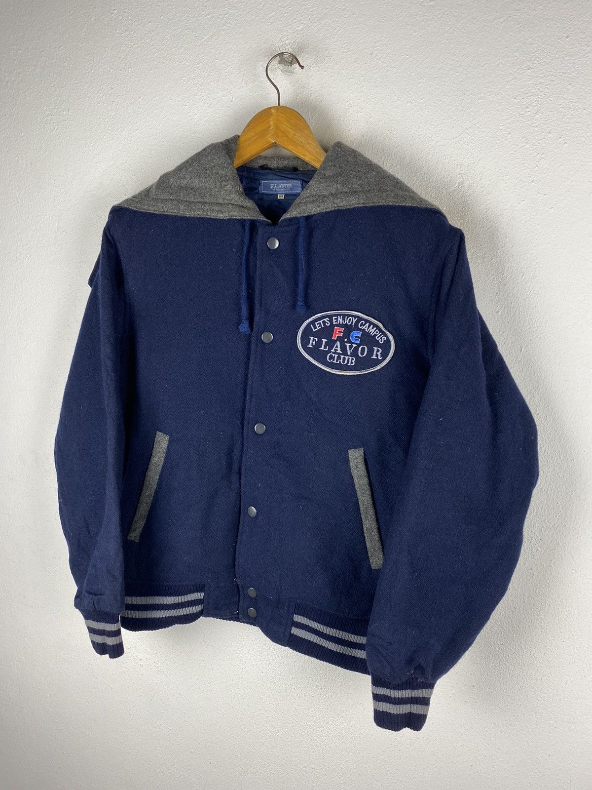 Vintage FLAVOR CLUB VARSITY JACKET WOOL FABRIC Size US M / EU 48-50 / 2 - 3 Thumbnail