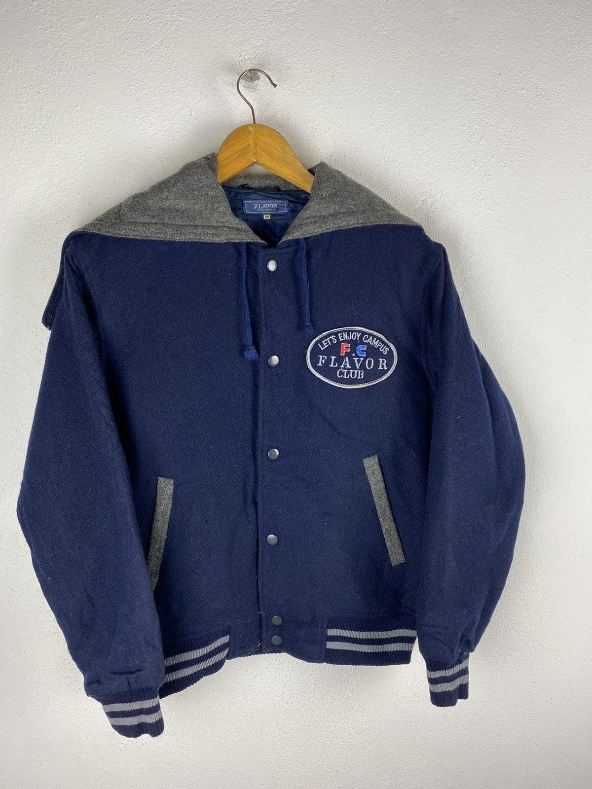 Vintage FLAVOR CLUB VARSITY JACKET WOOL FABRIC Size US M / EU 48-50 / 2 - 4 Thumbnail