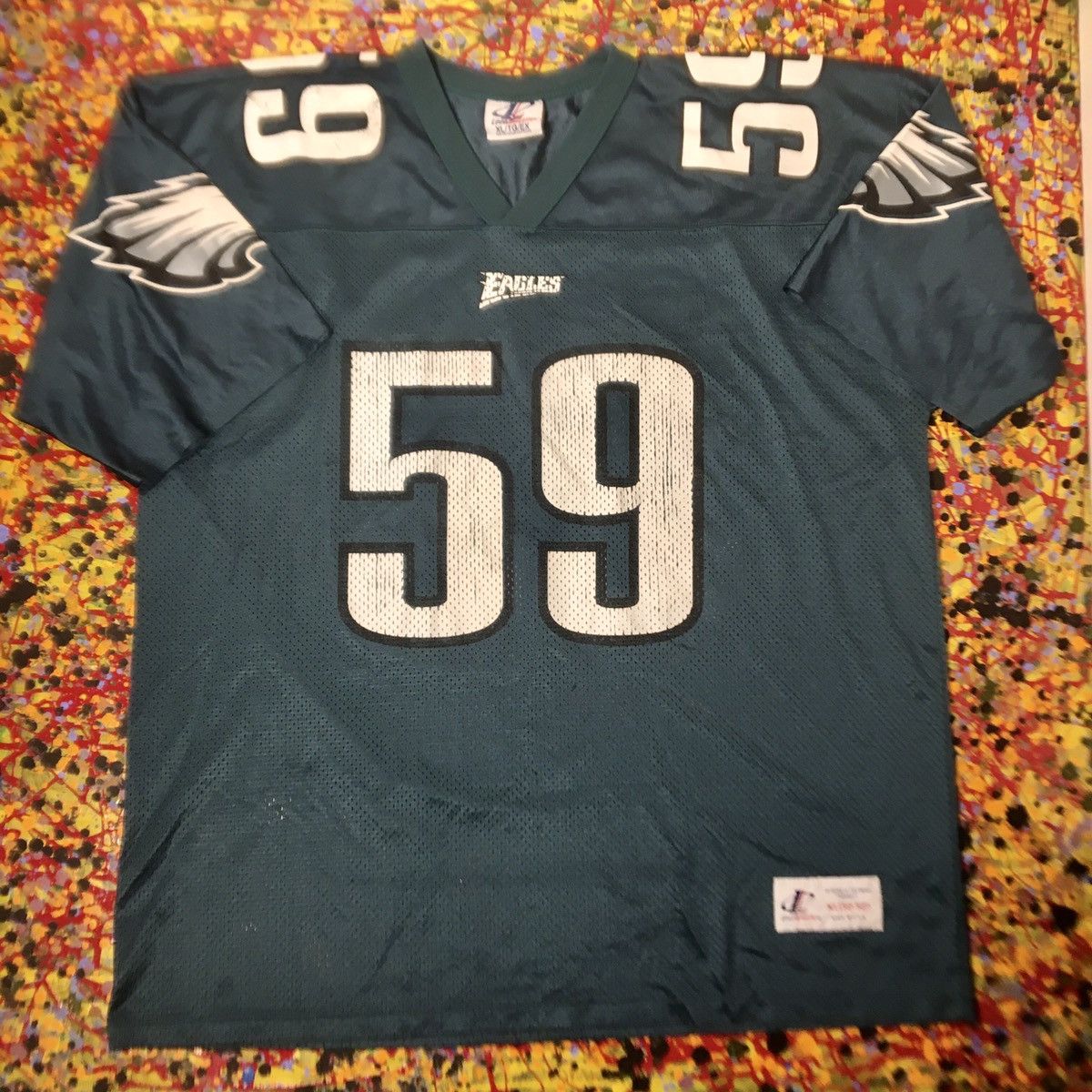 Maillot Vintage Philadelphia Eagles - Taille 2XL, Logo Mike Mamula, Occasion