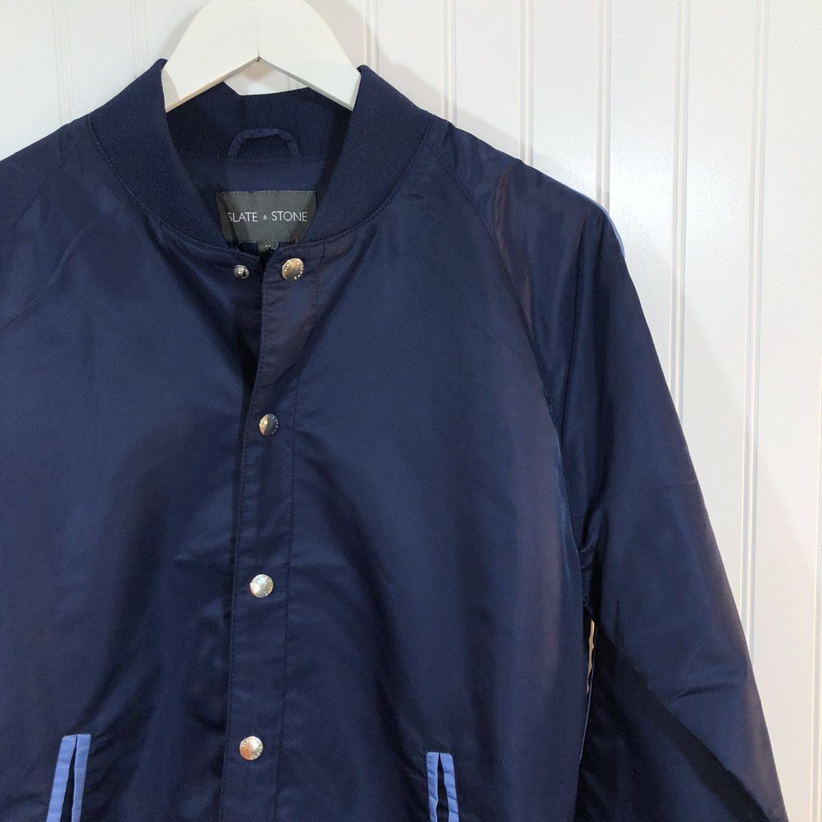 Slate & Stone Slate & Stone Navy Raglan Baseball Jacket Size US M / EU 48-50 / 2 - 4 Thumbnail