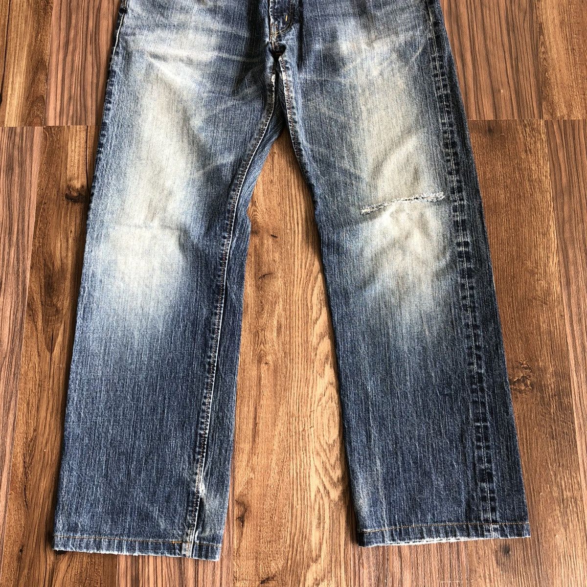 Edwin Vintage Edwin 505zx Selvedge Distressed Denim Jeans Size US 33 - 3 Thumbnail